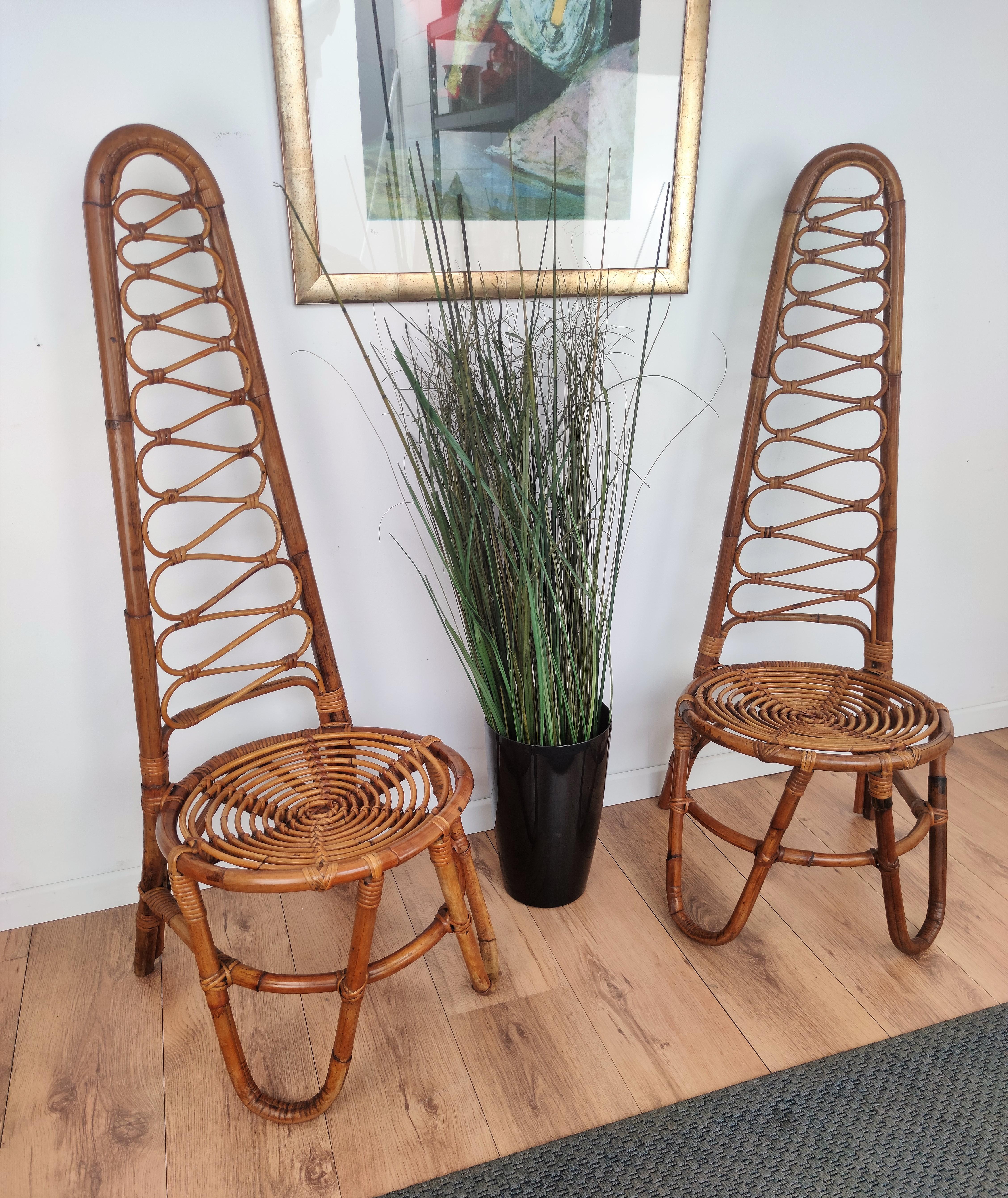 Pair of 60s Bent Bamboo Dirk van Sliedrecht Lounge Chairs and coffee table 1