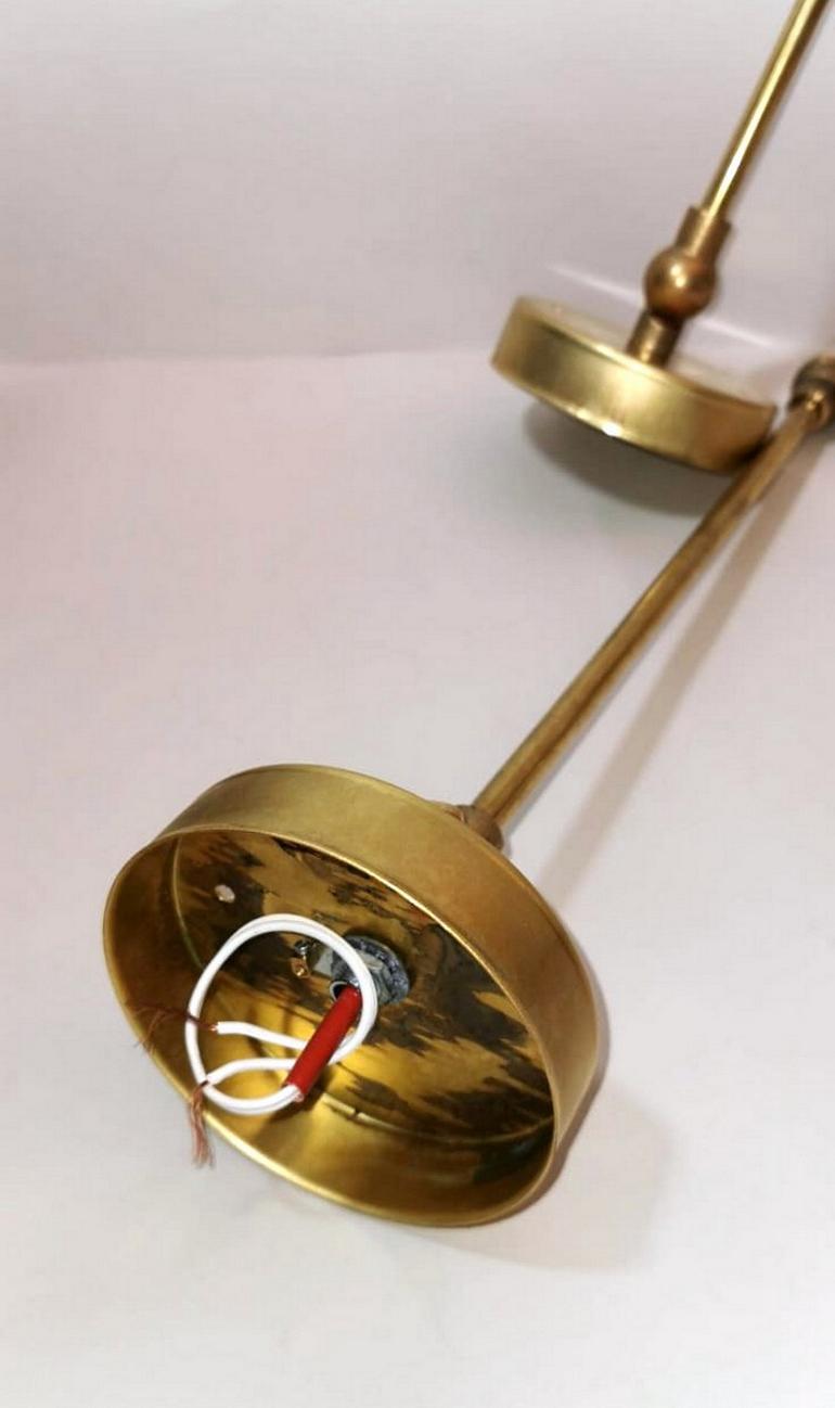 Pair Of 60's Brass Italian Sconces Style Stilnovo Diabolo Model  9