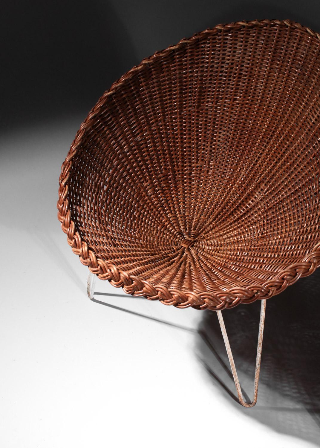 Paire de fauteuils français des années 60 en rotin et osier design I442 en vente 12