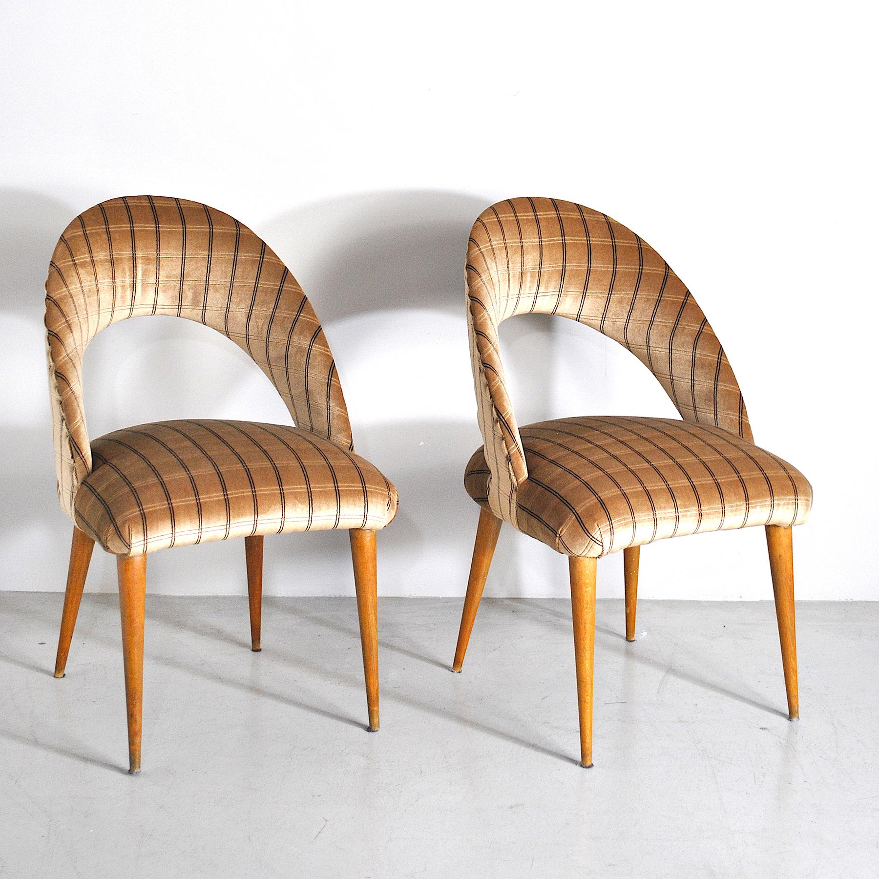 Mid-Century Modern Pair of 60s Italian School Chairs