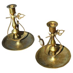 Pareja de candelabros de latón de 6,5 pulgadas