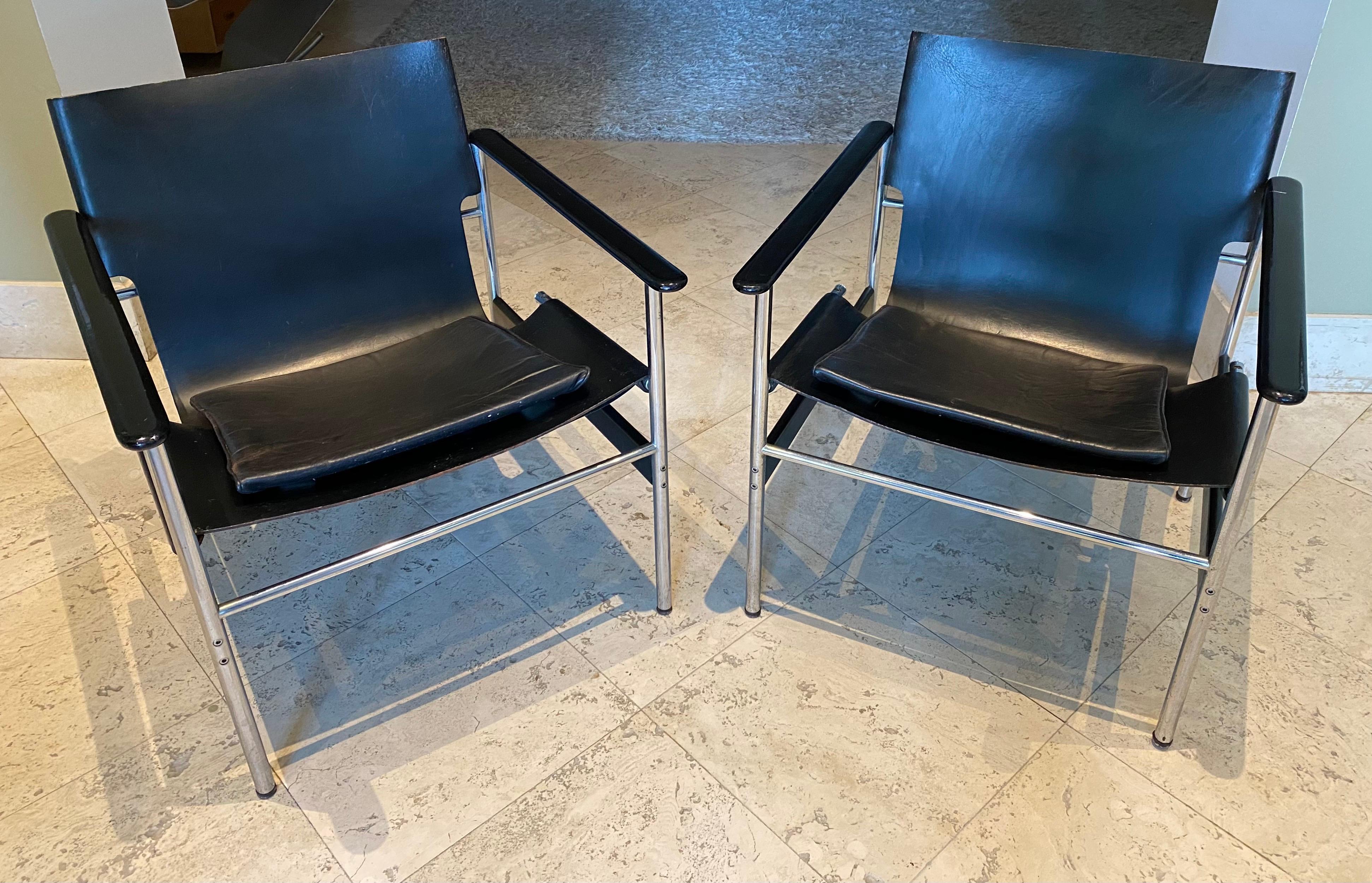 Americano Coppia di poltrone 657 di Charles Pollock per Knoll in vendita