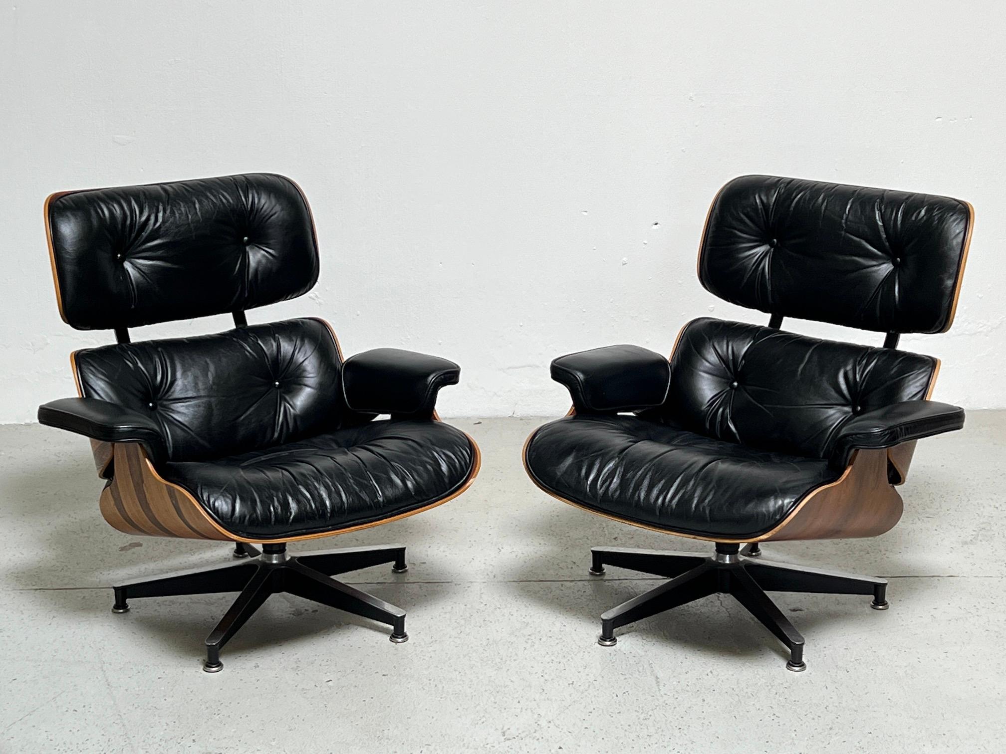 Pair of 670 Lounge Chairs by Charles Eames for Herman Miller For Sale 2
