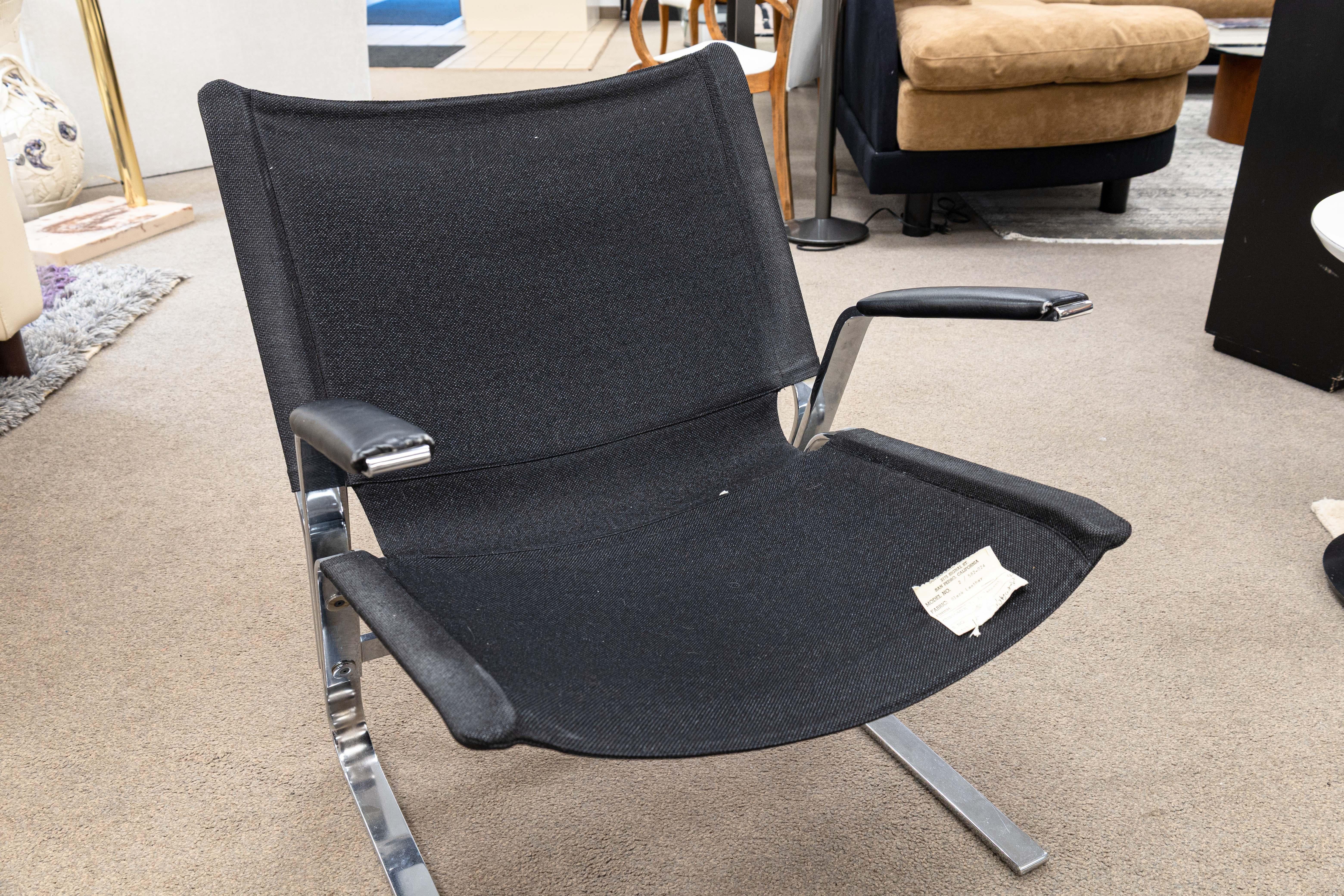 Pair of 70s Elsa & Nordahl Solheim Leather Chrome Pirate Chairs for Rybo Rykken For Sale 1
