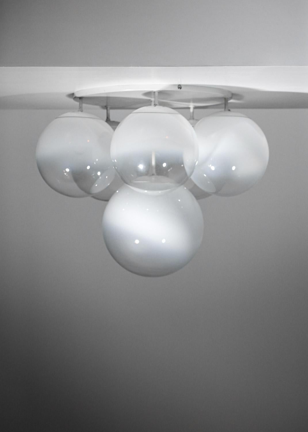 Pair of 70's Italian ceiling lights in Murano glass Gino Sarfatti style - G723 - 6