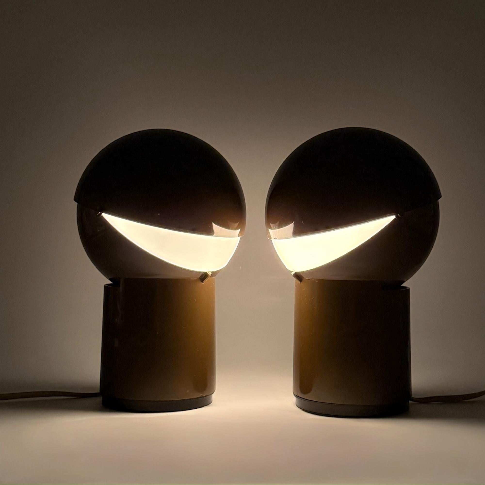 Plastic Pair of 70s Lamps 'Sfera Notte' Gagiplast - Space Age Design Icons