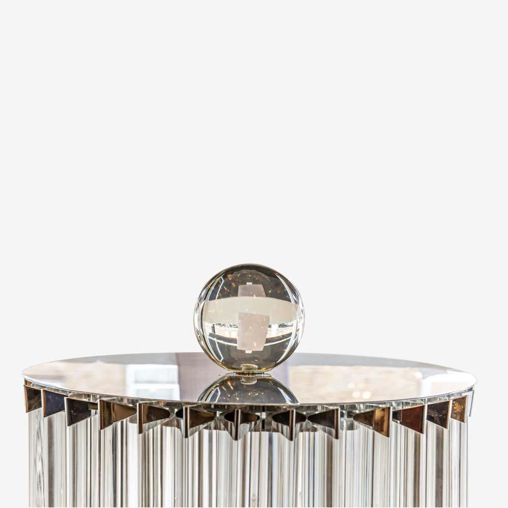 Mid-Century Modern Superbe lampadaire italien en forme de colonne en verre transparent soufflé de Murano des années 1970 en vente