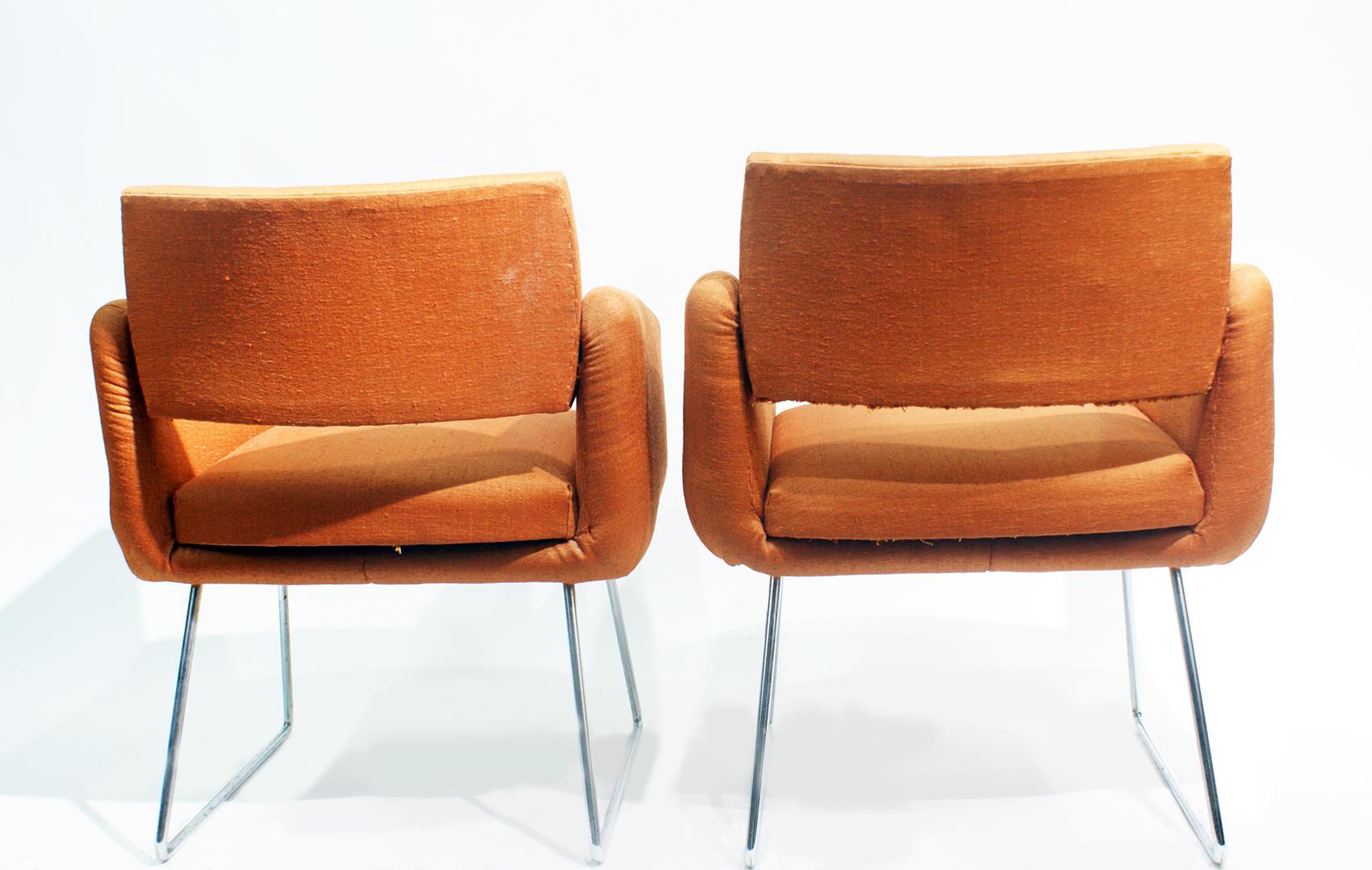 French Pair of 760 Chairs by Joseph Andre Motte, France, 1957 for Steiner, Paris For Sale
