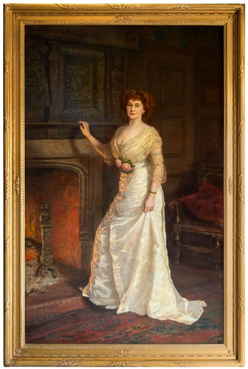 PAiR VON 7'9 FEET TALL HENRY JAMYN BROOKS GEMÄLDE SIR JAMES & LADY FLANNERY im Zustand „Gut“ im Angebot in West Sussex, Pulborough