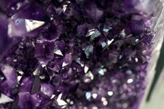 Pair of 8 Ft Tall Giant High-Grade Deep Purple Amethyst Cathedral Geodes