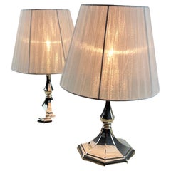 Pair of 800 Silver Bedside Lamps, Retro, Italy, 1980s