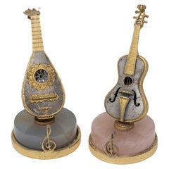 Pair of 800 Silver Miniatures Musical Instruments