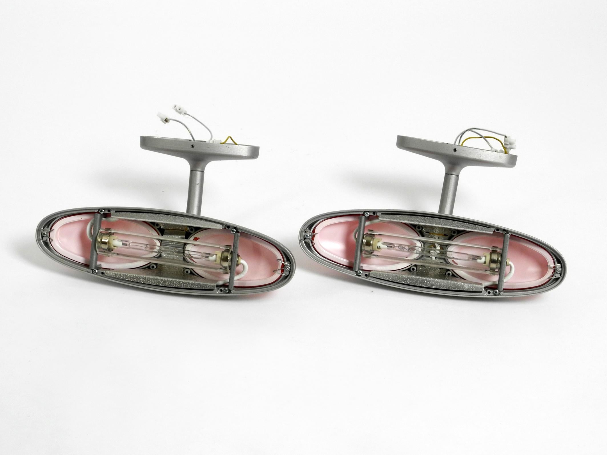 Pair of 1980s Postmodern Design Metal Glass Wall Lights by Candle Fontana Arte For Sale 3