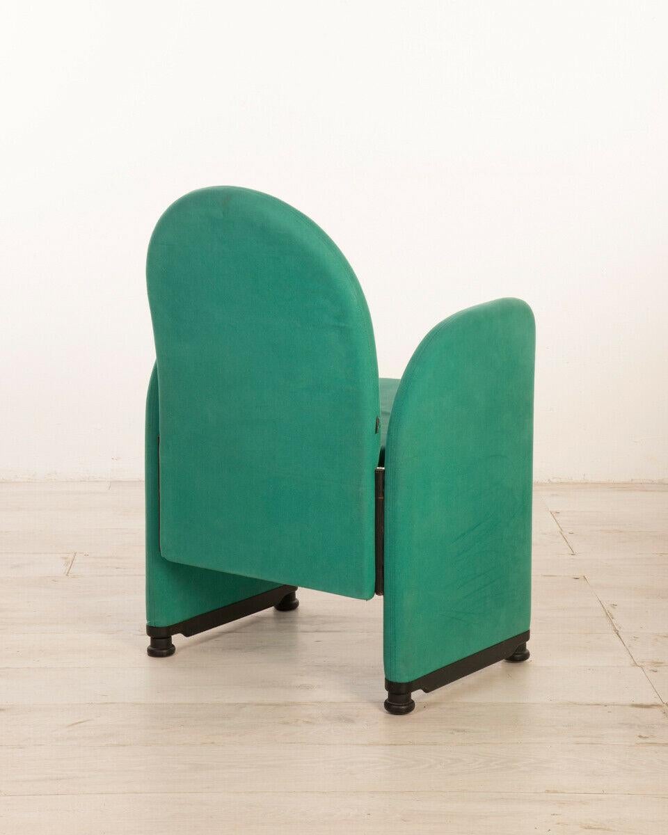 Pair of 80's Vintage Chairs in Green Fabric Design Gufram 1