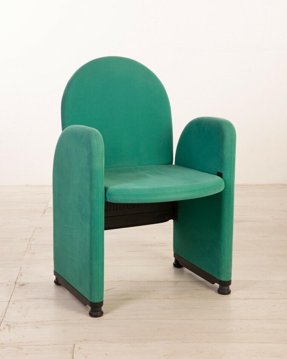 Pair of 80's Vintage Chairs in Green Fabric Design Gufram 3