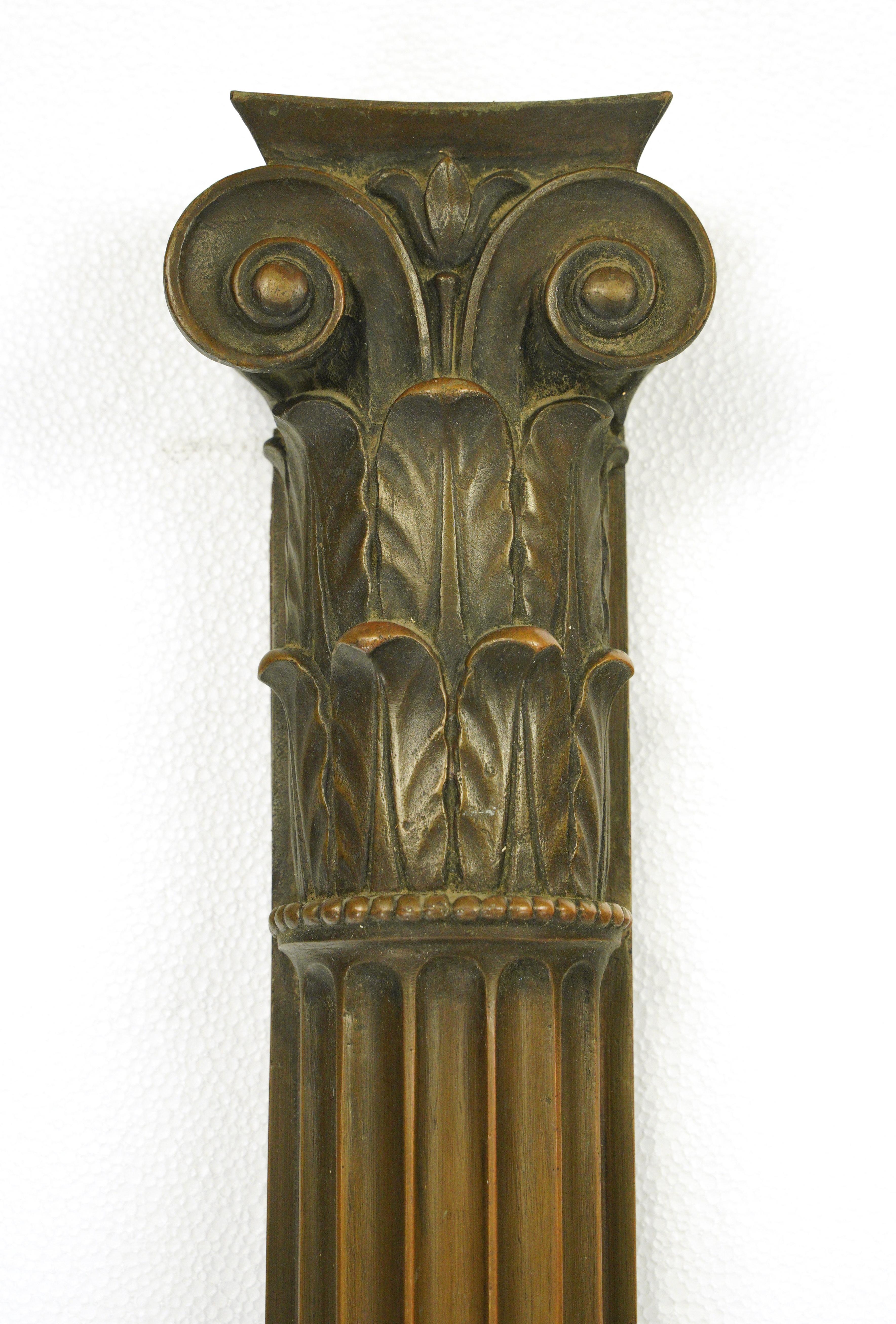 Cast Pair of 87 in. Bronze Ionic Door Columns For Sale