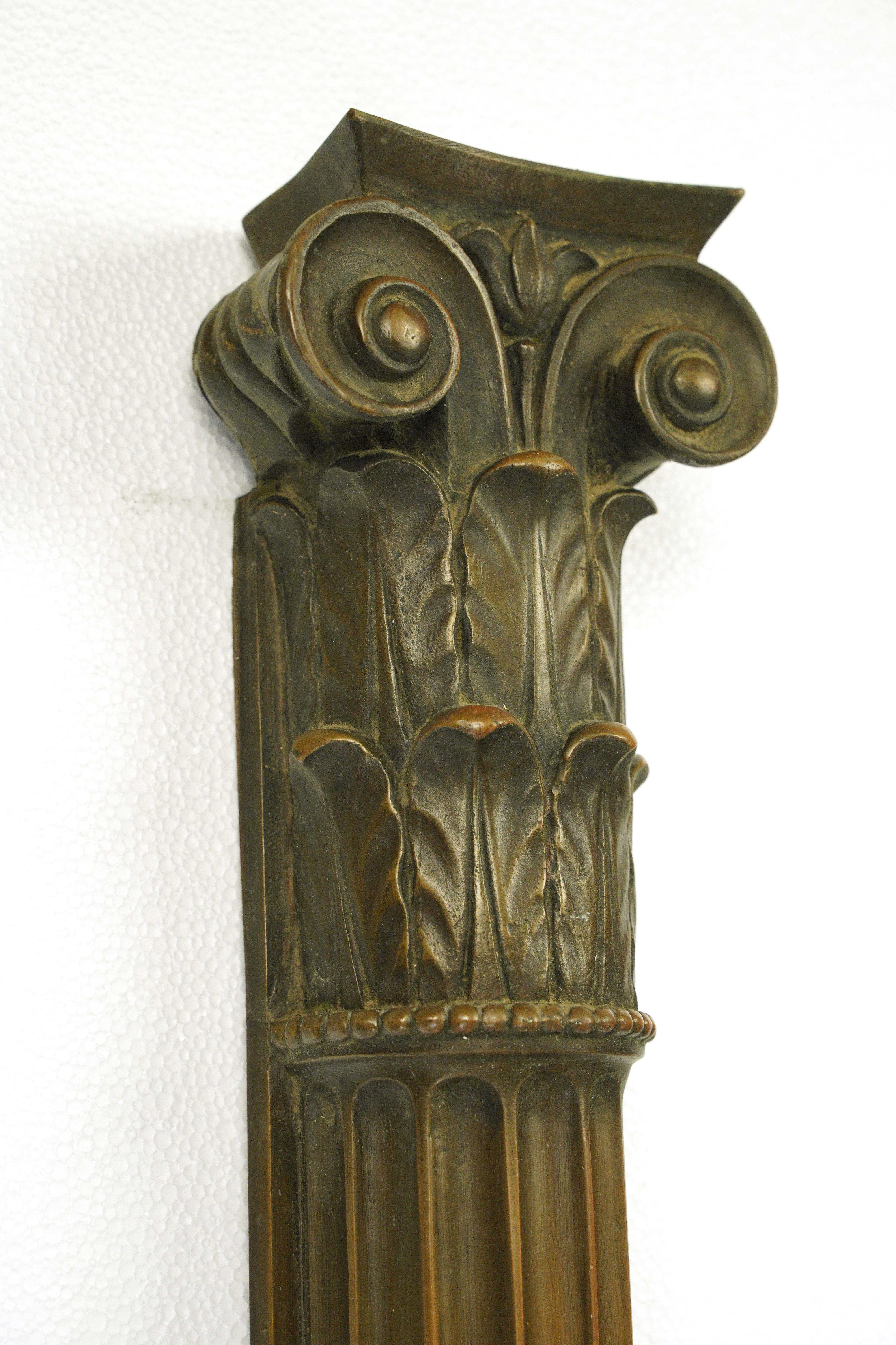 Pair of 87 in. Bronze Ionic Door Columns In Good Condition For Sale In New York, NY