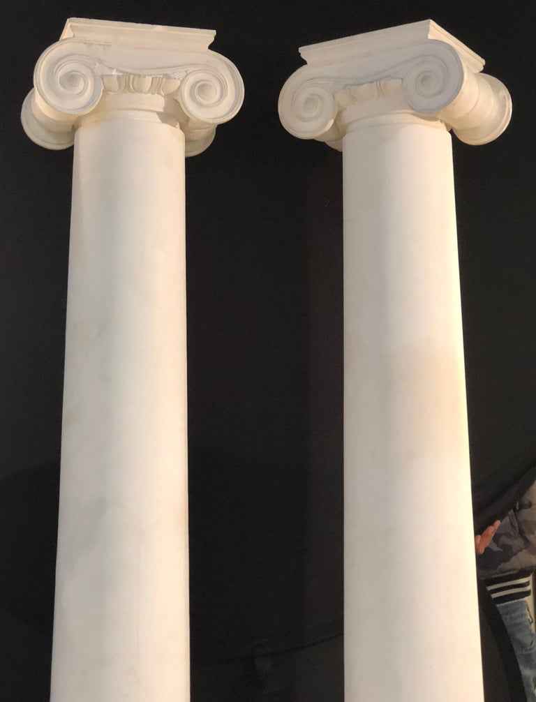 Pair of Columns Having Corinthian Carved Capitals Composite or Fiberglass at 1stDibs