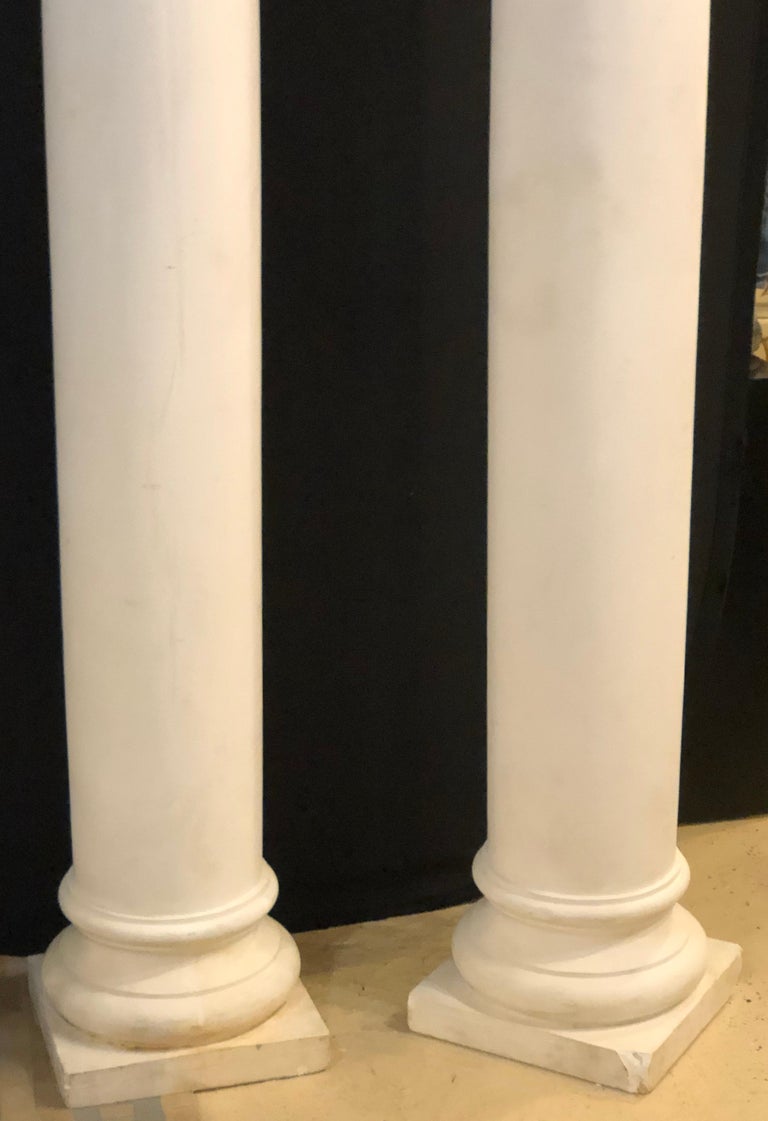 Pair of Columns Having Corinthian Carved Capitals Composite or Fiberglass at 1stDibs
