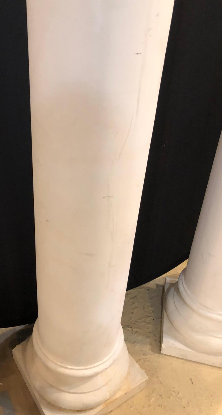 Pair of Columns Having Corinthian Carved Capitals Composite or Fiberglass at 1stDibs