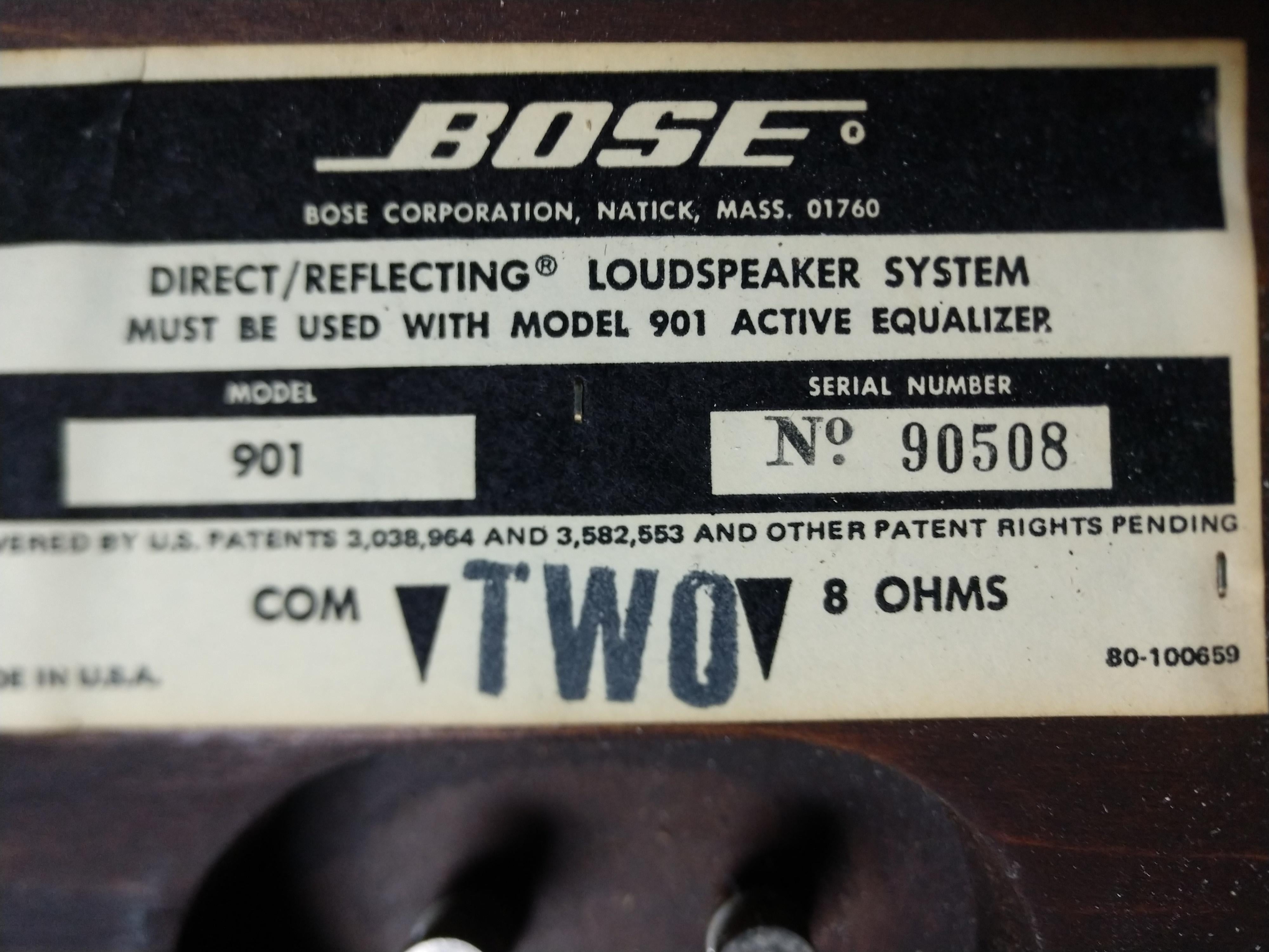 Paire d'enceintes 901 de Bose sur socle en tulipe de Saarinen et égaliseur:: 1968 4