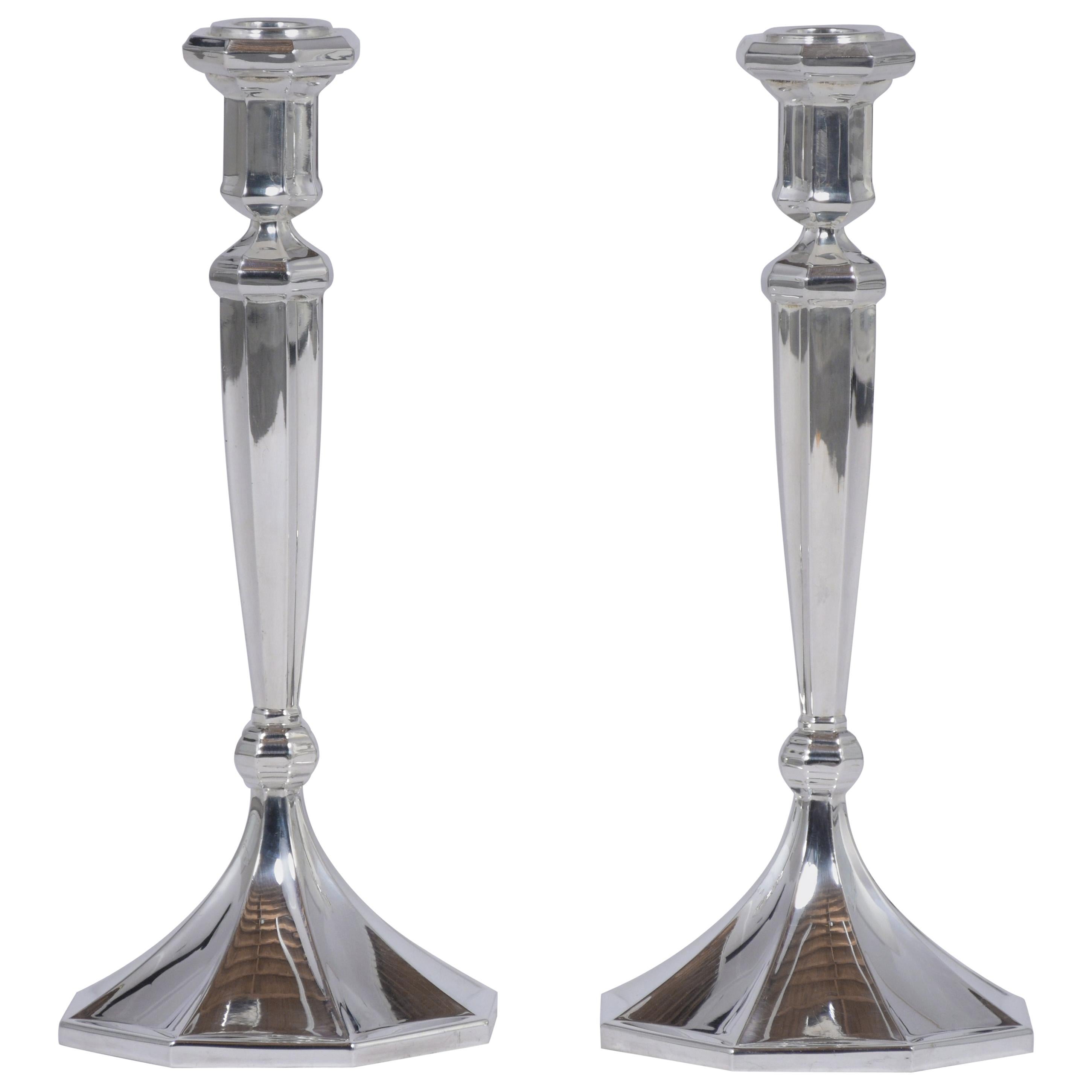 Pair of 19th Century Sterling Silver Candlesticks For Sale at 1stDibs