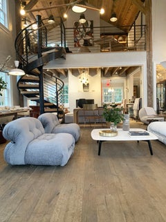 Pair of 944 Soriana Armchairs in Luxor Fucile by Cassina