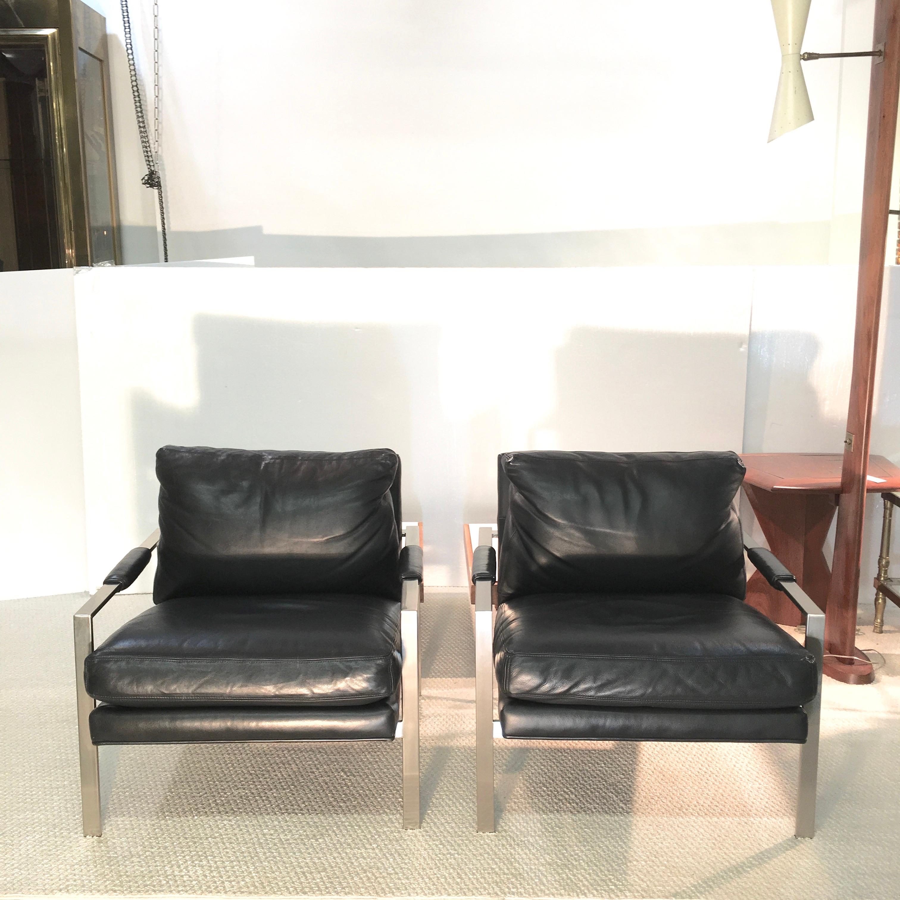 American Pair of 951 Lounge Chairs by Milo Baughman for Thayer Coggin