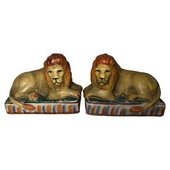 Pair of a Ceramic Lions