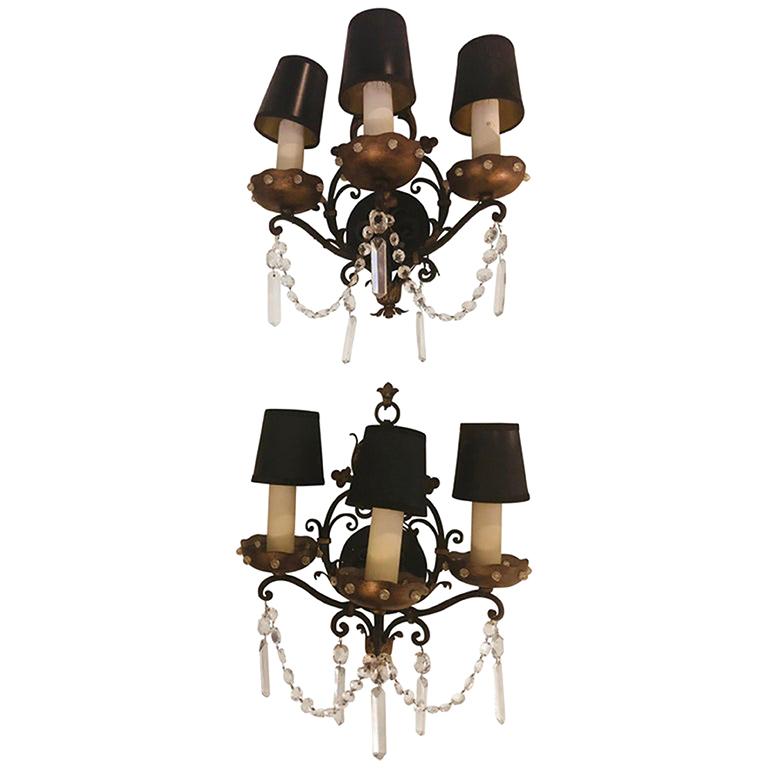 Pair of a Classical Maison Jansen Style Wall Sconces