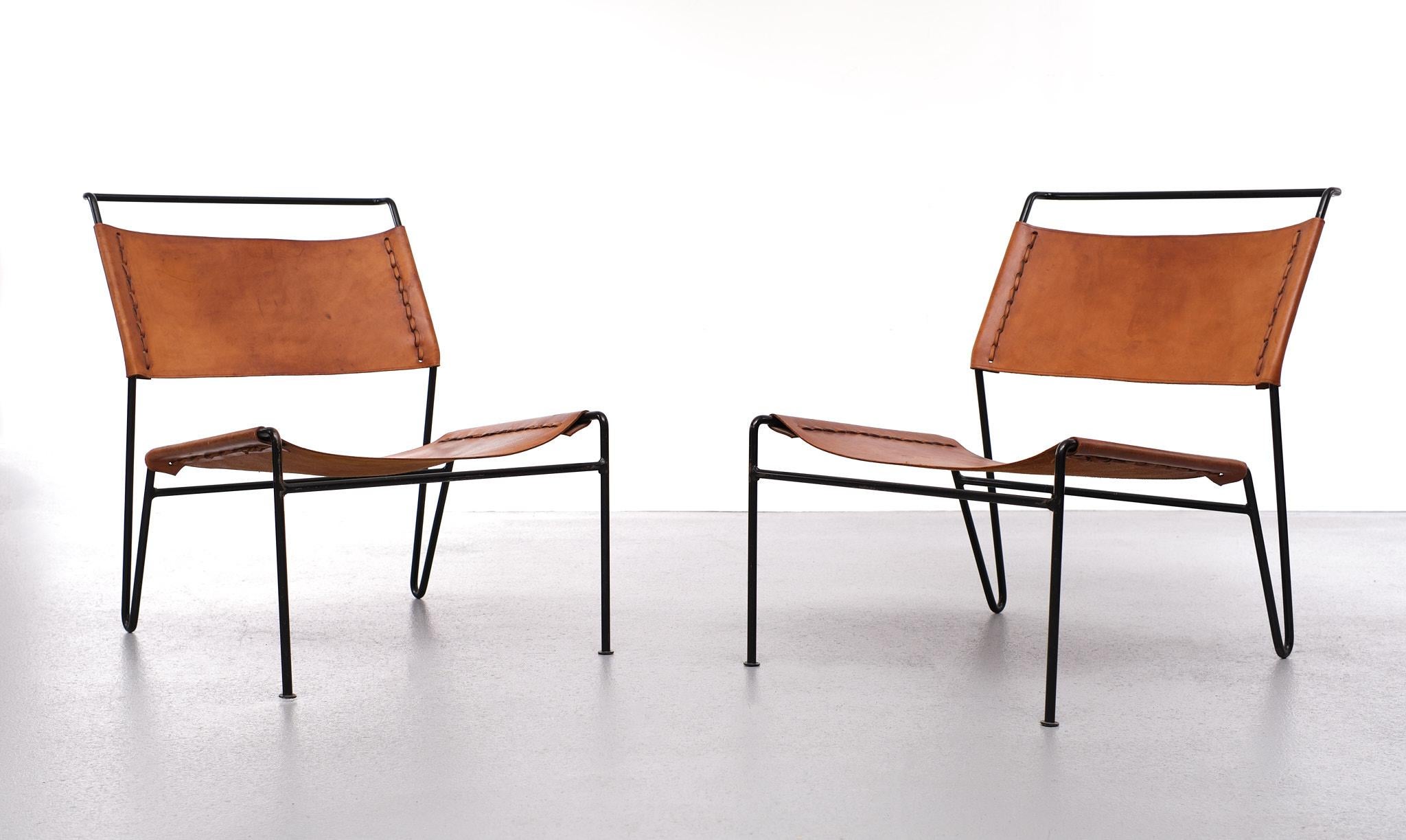 Pair of A. Dolleman Chairs for Metz & Co, Netherlands, 1950 For Sale 3