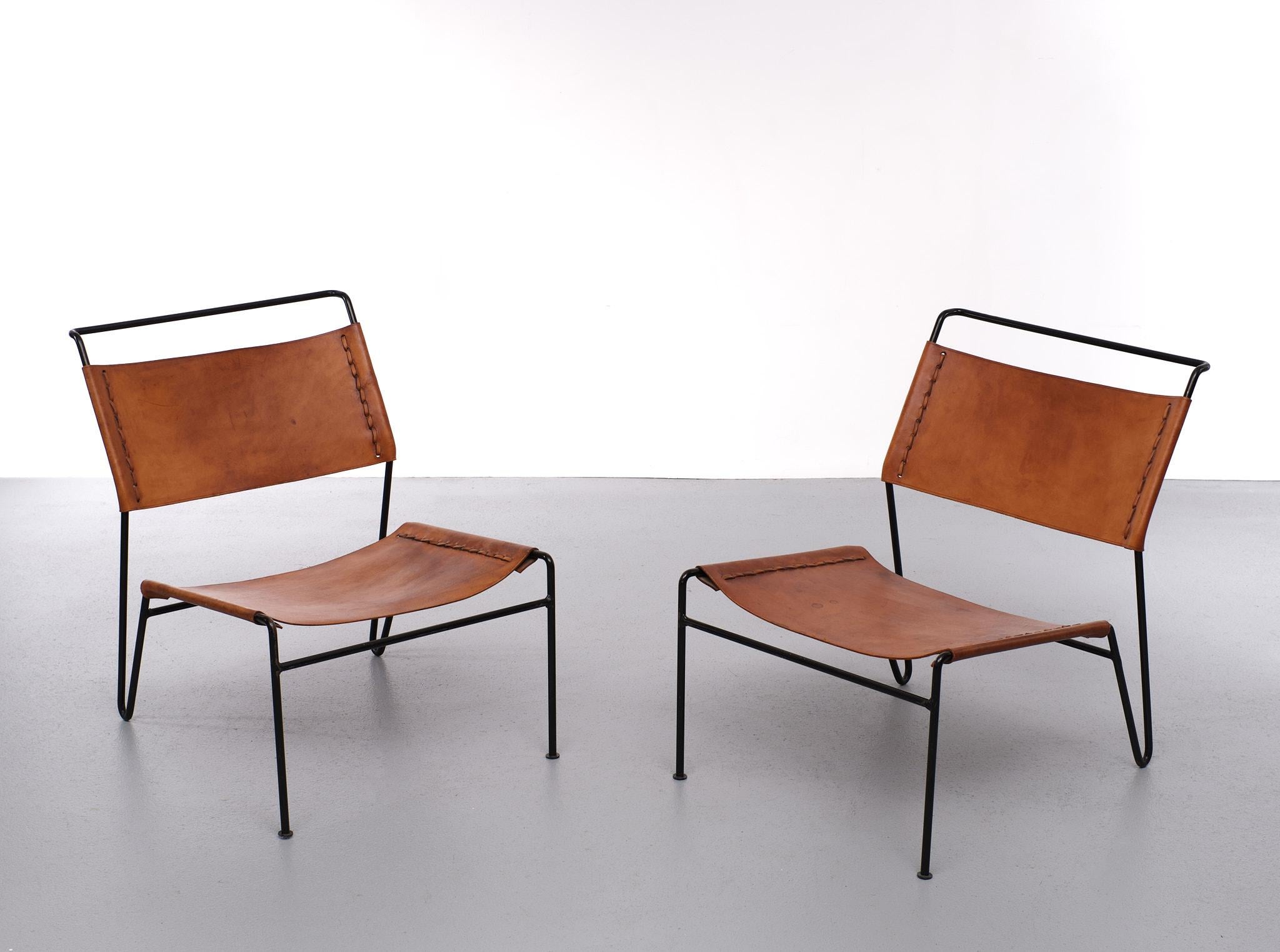 Dutch Pair of A. Dolleman Chairs for Metz & Co, Netherlands, 1950 For Sale