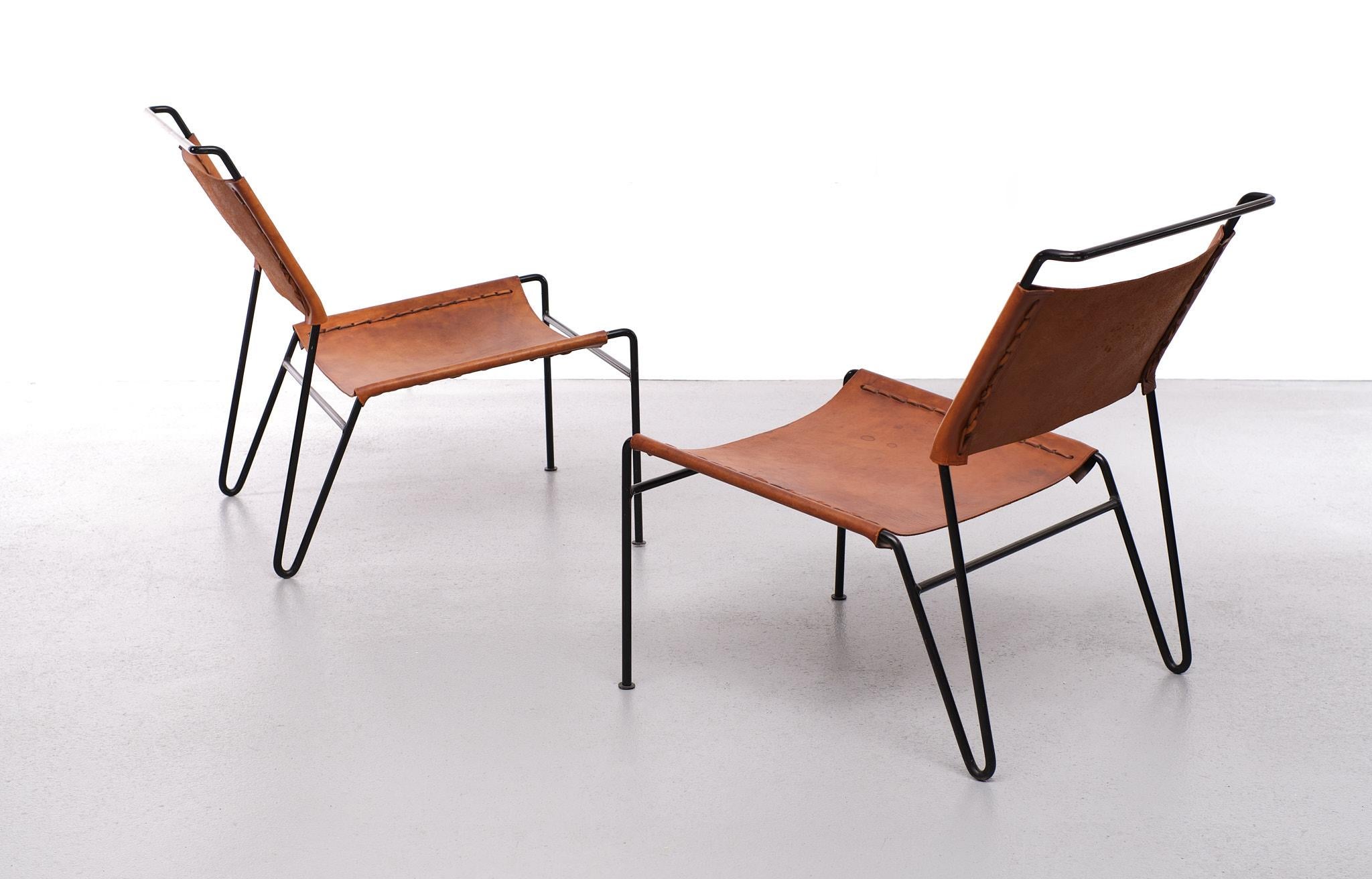 Pair of A. Dolleman Chairs for Metz & Co, Netherlands, 1950 For Sale 1