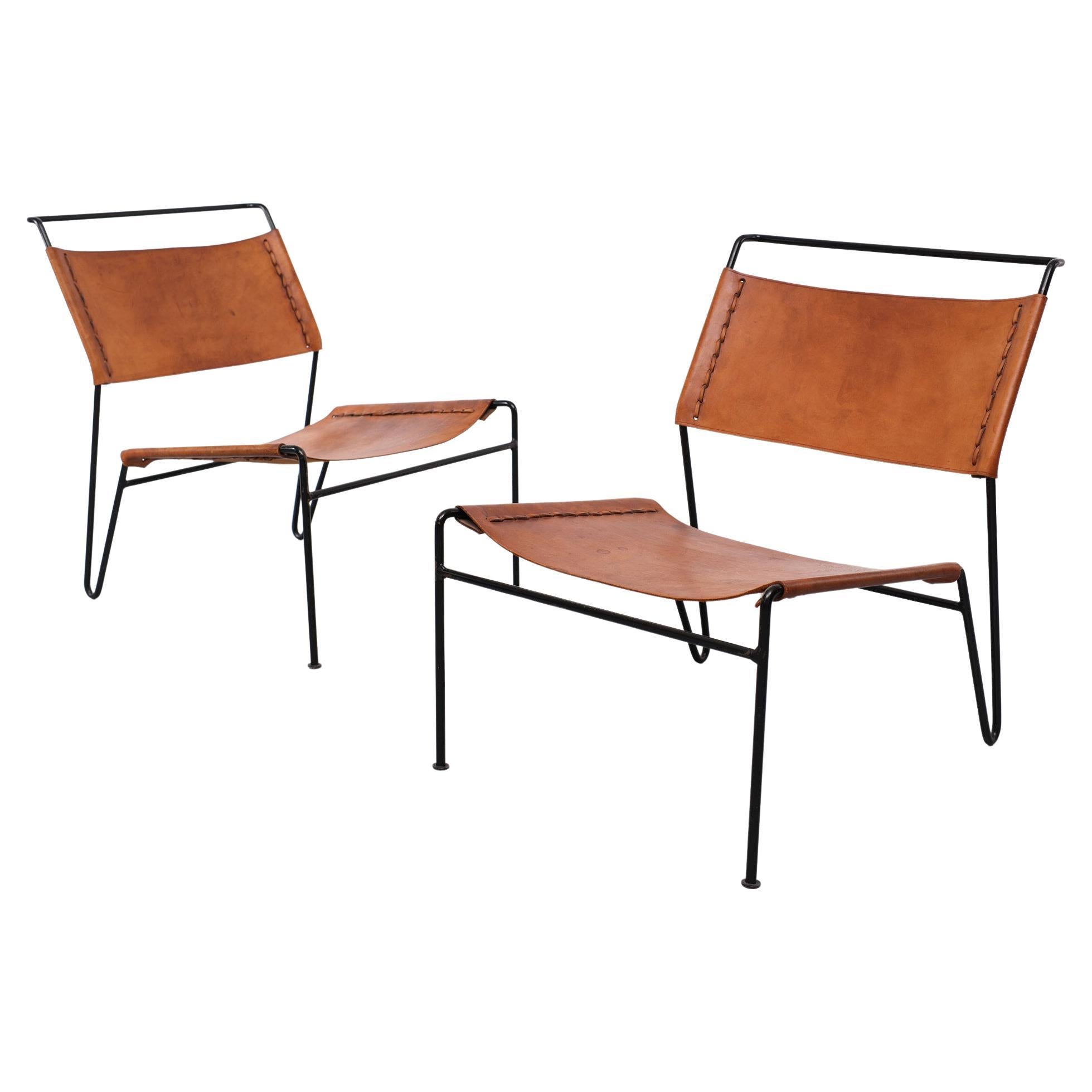 Pair of A. Dolleman Chairs for Metz & Co, Netherlands, 1950 For Sale