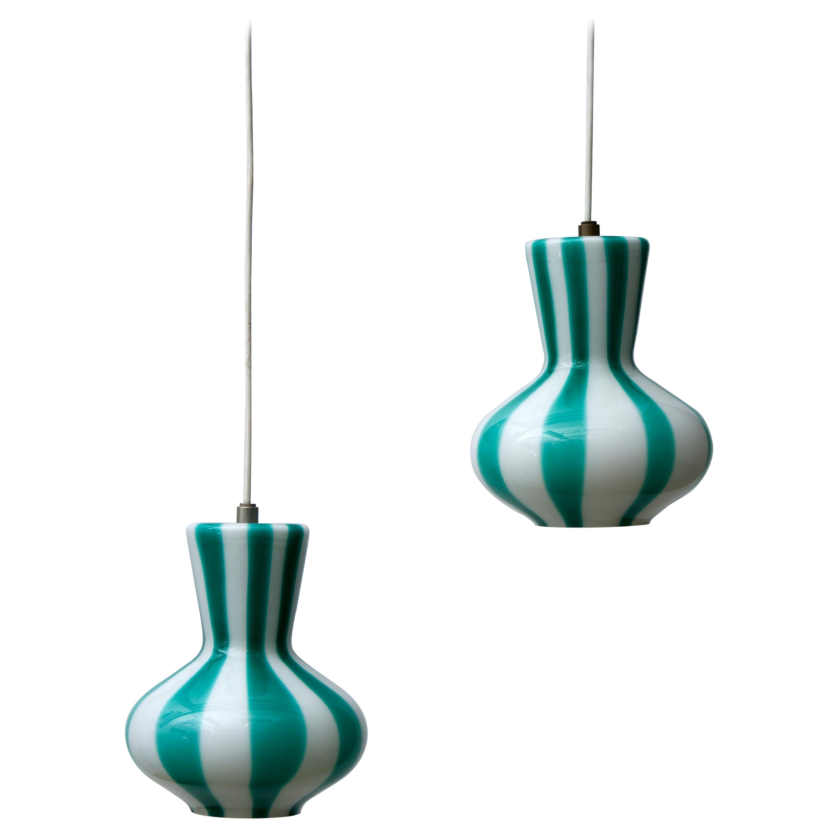 Pair of A Fasce Verticale Ceiling Lamps, Model 4040 Venini