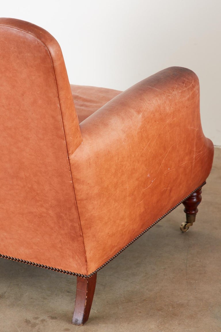 Pair of A. Rudin Art Deco Leather Lounge Chairs at 1stDibs