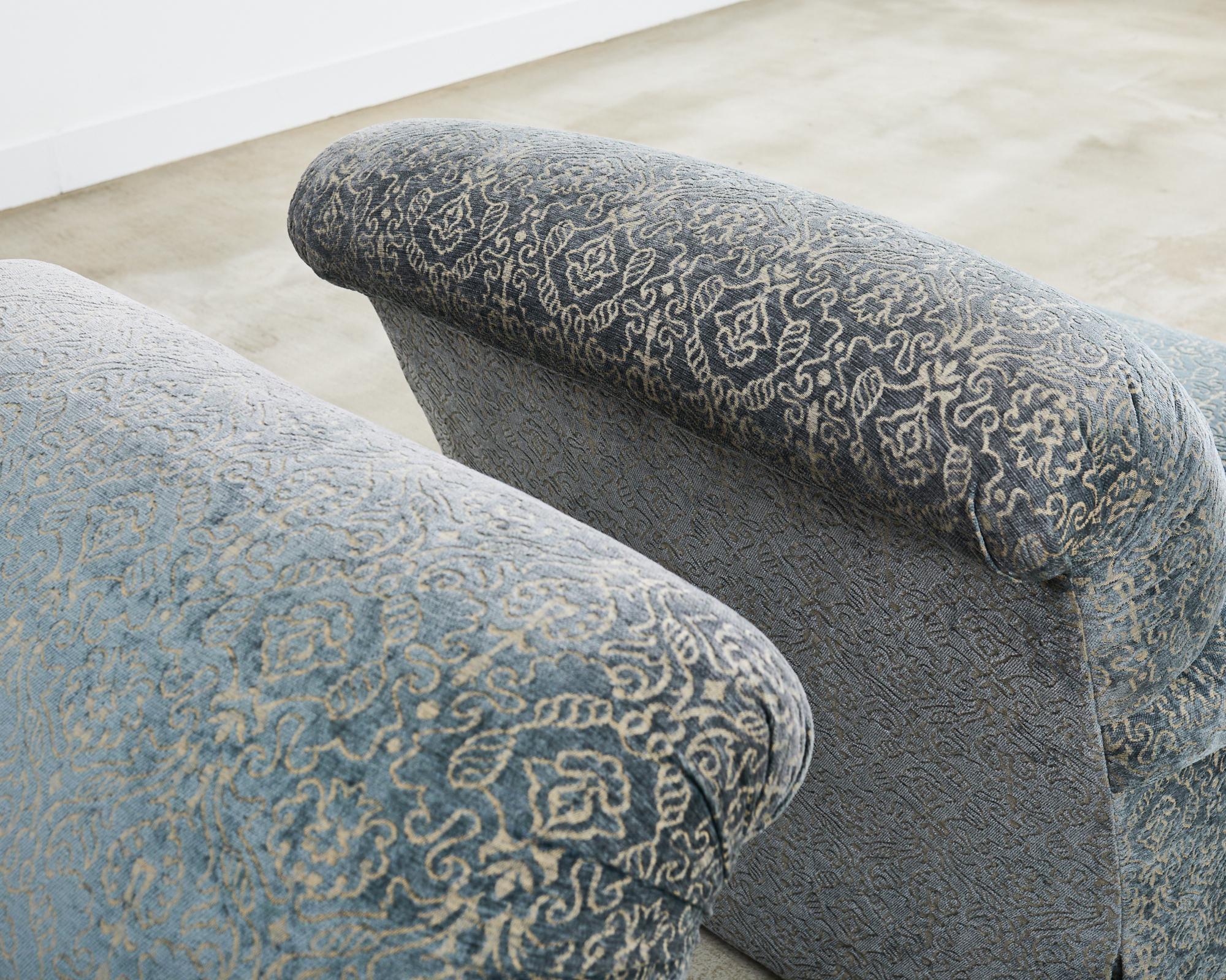 Pair of A. Rudin Attributed Upholstered Lounge Chairs 2