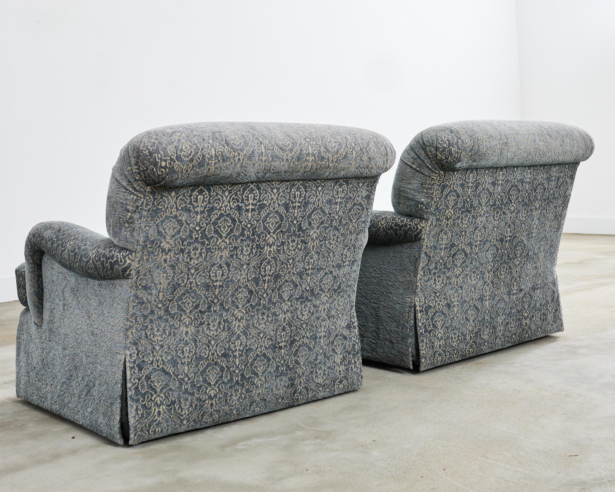 Pair of A. Rudin Attributed Upholstered Lounge Chairs 4