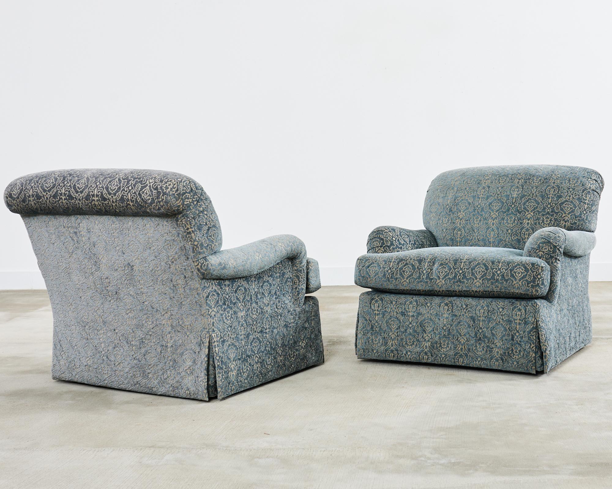 Pair of A. Rudin Attributed Upholstered Lounge Chairs 5