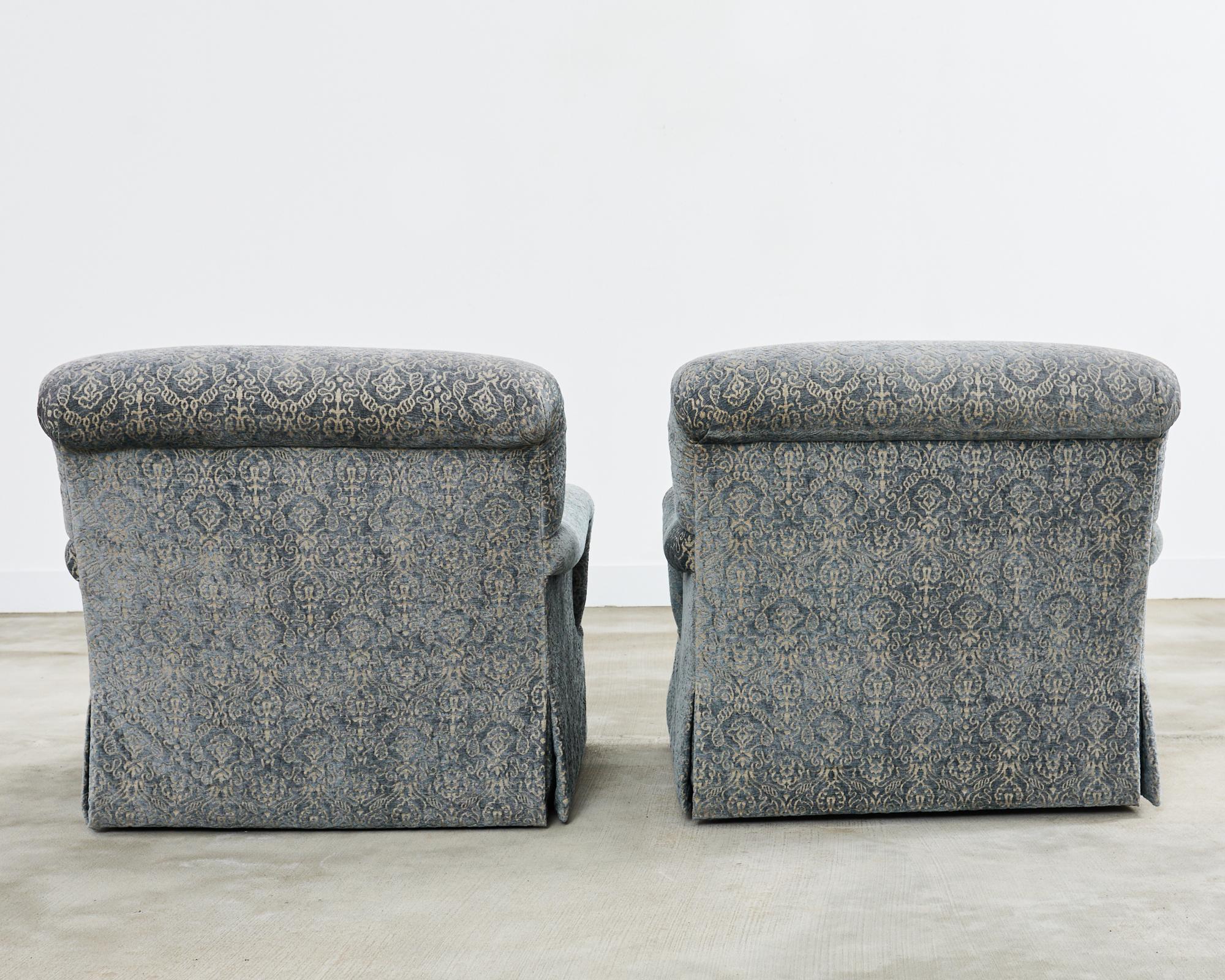 Pair of A. Rudin Attributed Upholstered Lounge Chairs 12