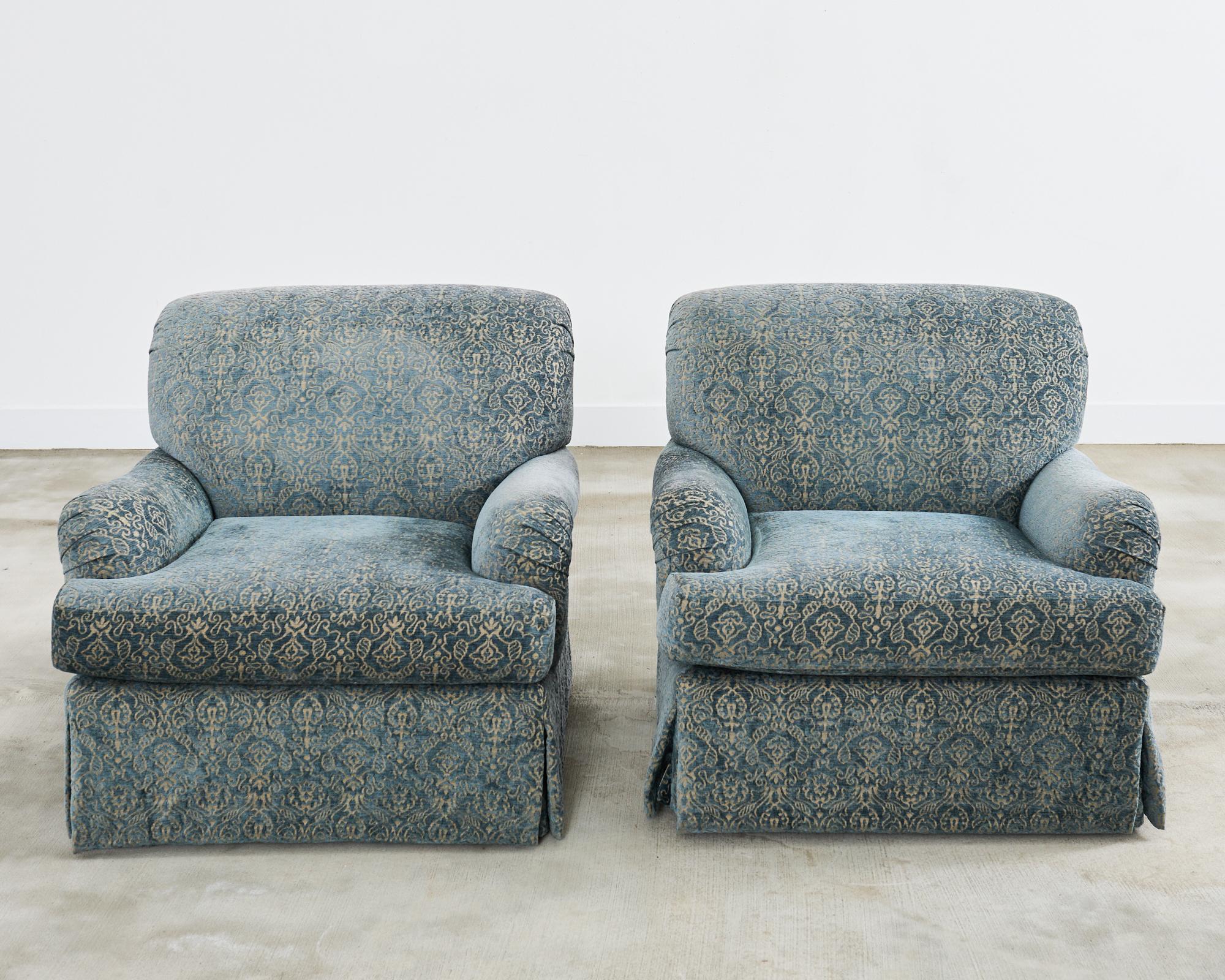 American Pair of A. Rudin Attributed Upholstered Lounge Chairs