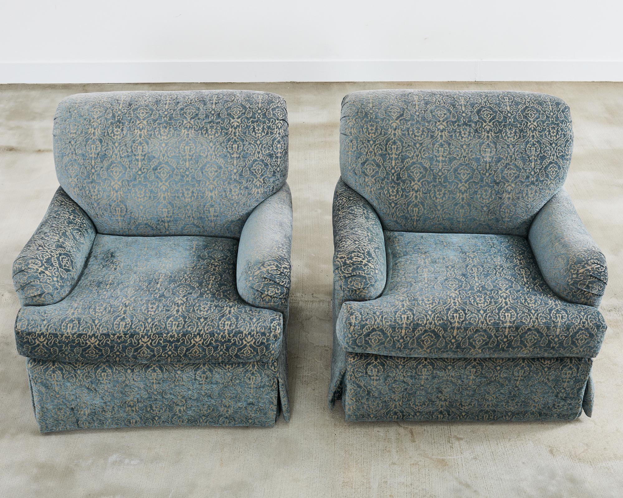 Pair of A. Rudin Attributed Upholstered Lounge Chairs In Good Condition In Rio Vista, CA