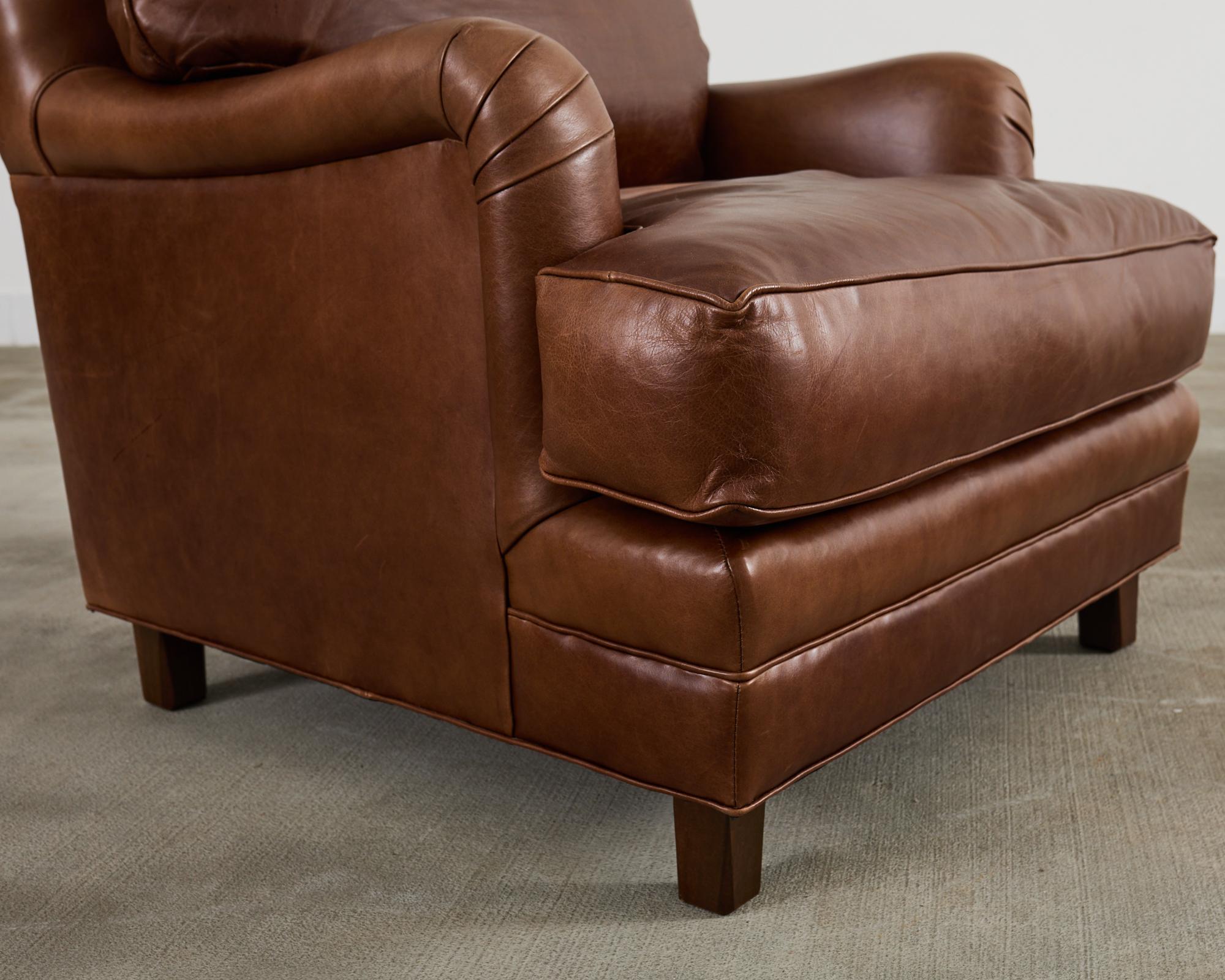 Pair of A. Rudin Cigar Leather Club Chairs 3