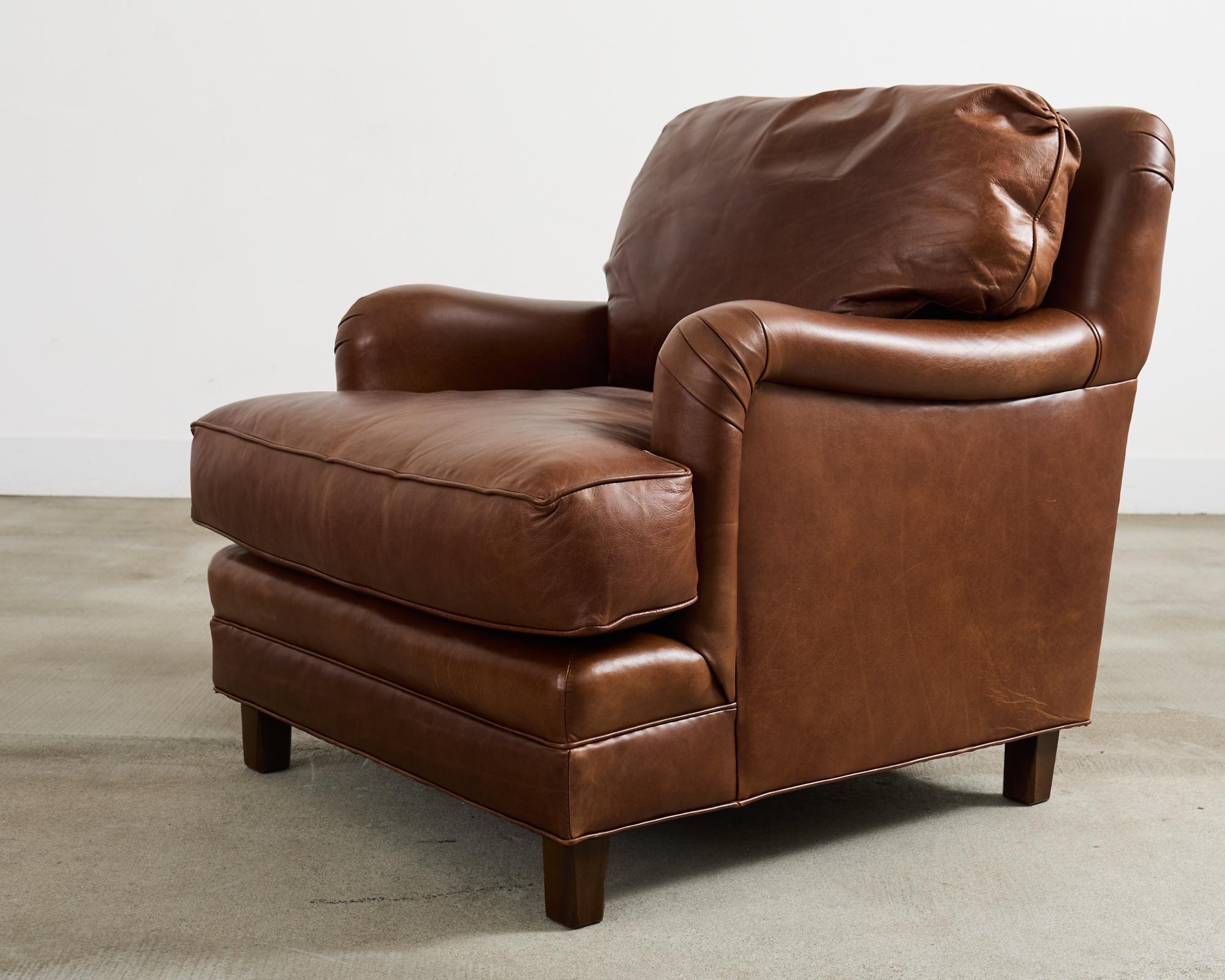Pair of A. Rudin Cigar Leather Club Chairs 4