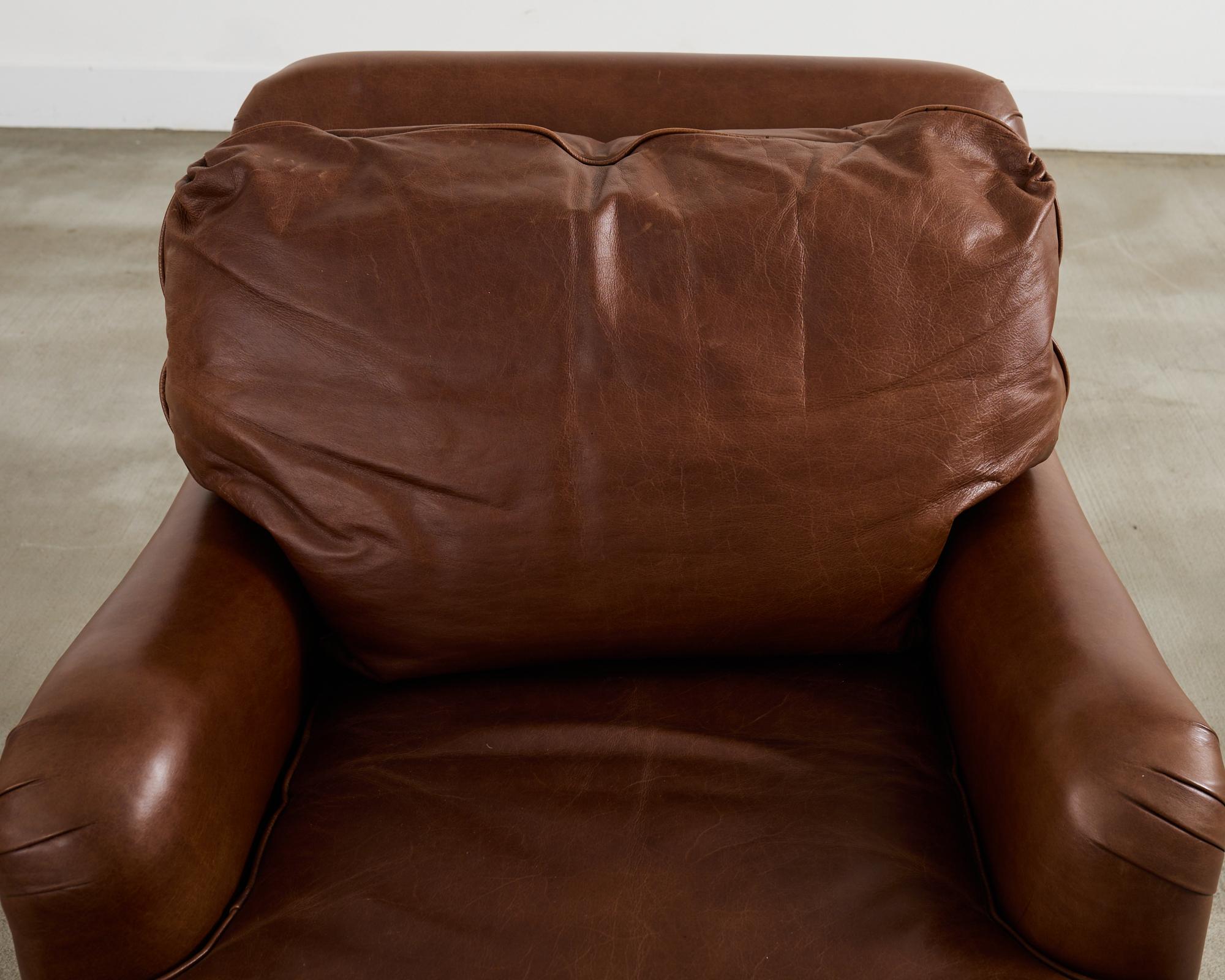 Pair of A. Rudin Cigar Leather Club Chairs 7