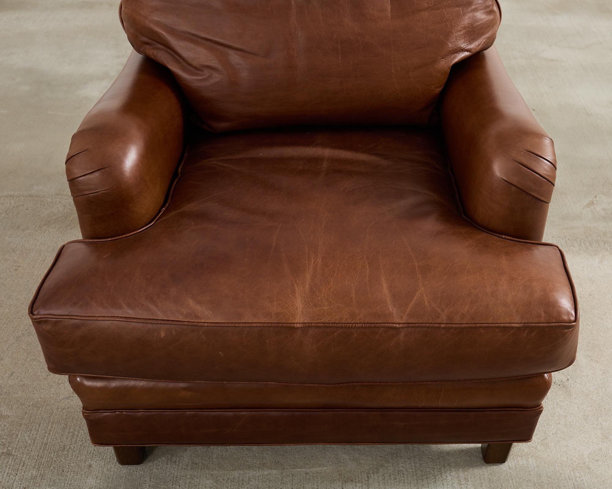 Pair of A. Rudin Cigar Leather Club Chairs 8