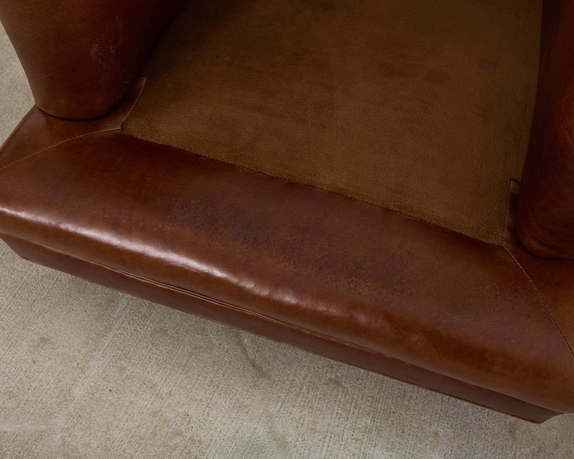 Pair of A. Rudin Cigar Leather Club Chairs 10