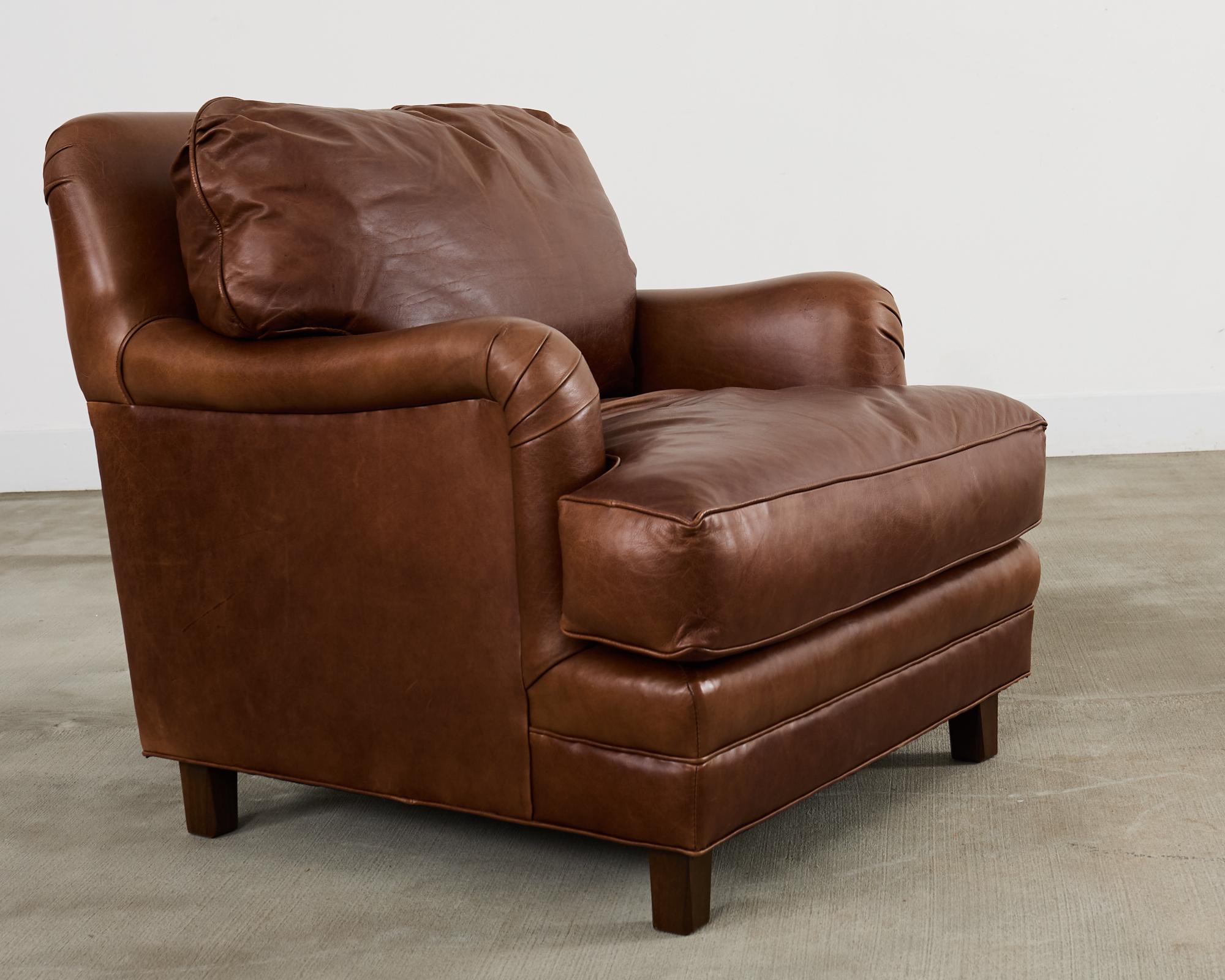 Pair of A. Rudin Cigar Leather Club Chairs 2