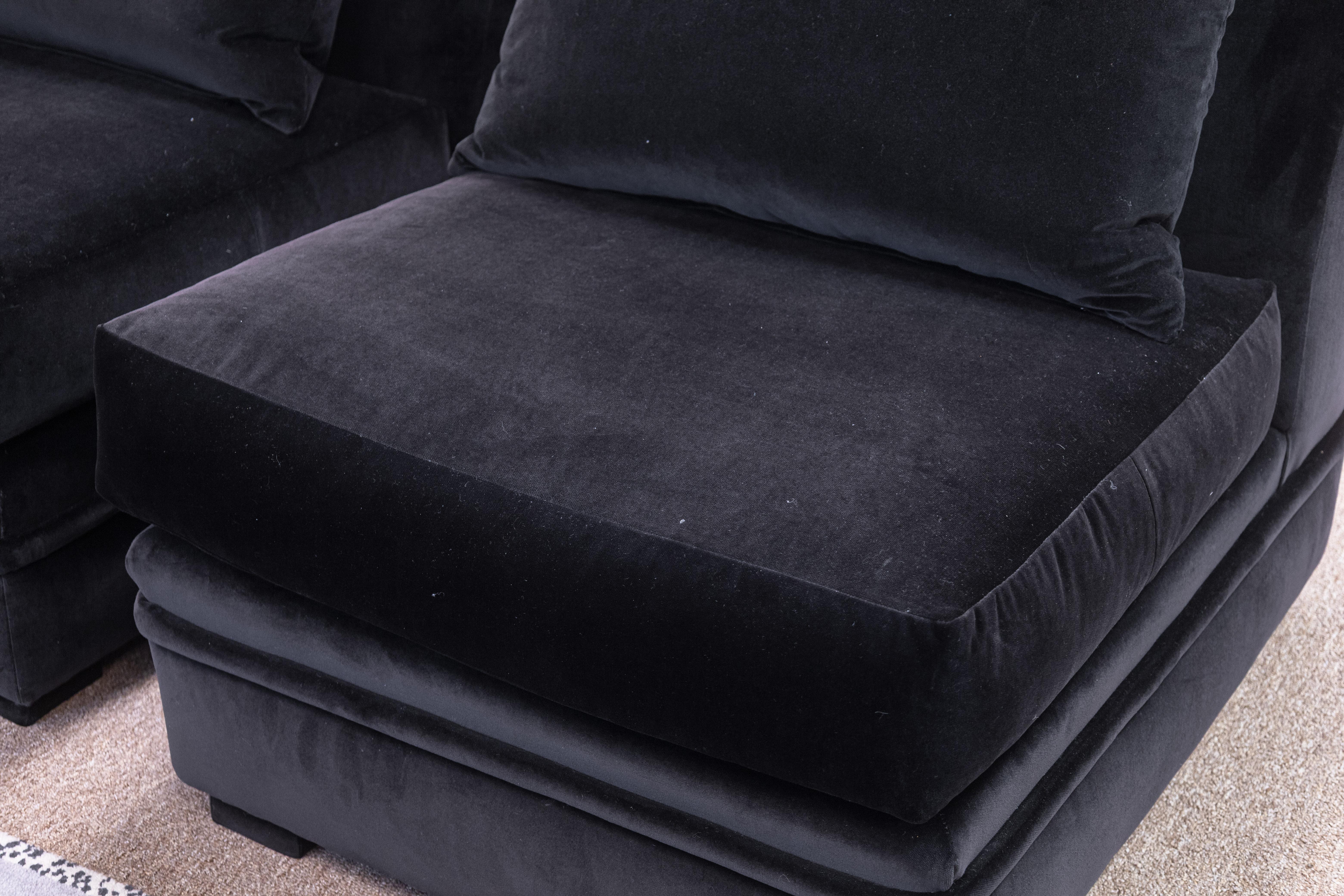 American Pair of A. Rudin Contemporary Modern Custom Made Dark Plum Velvet Slipper Chairs For Sale