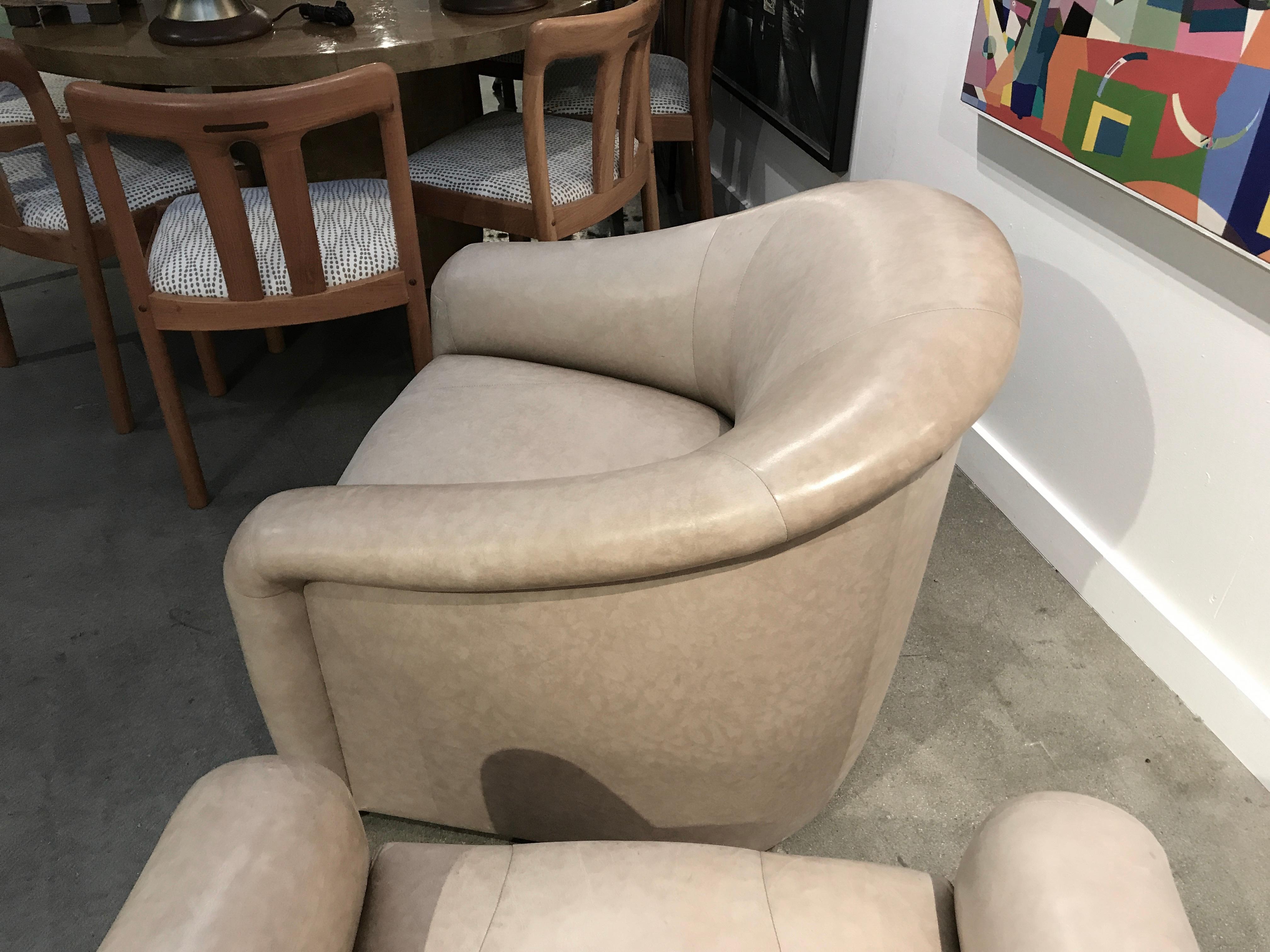 Pair A. Rudin Leather Swivel Chairs Labelled 3